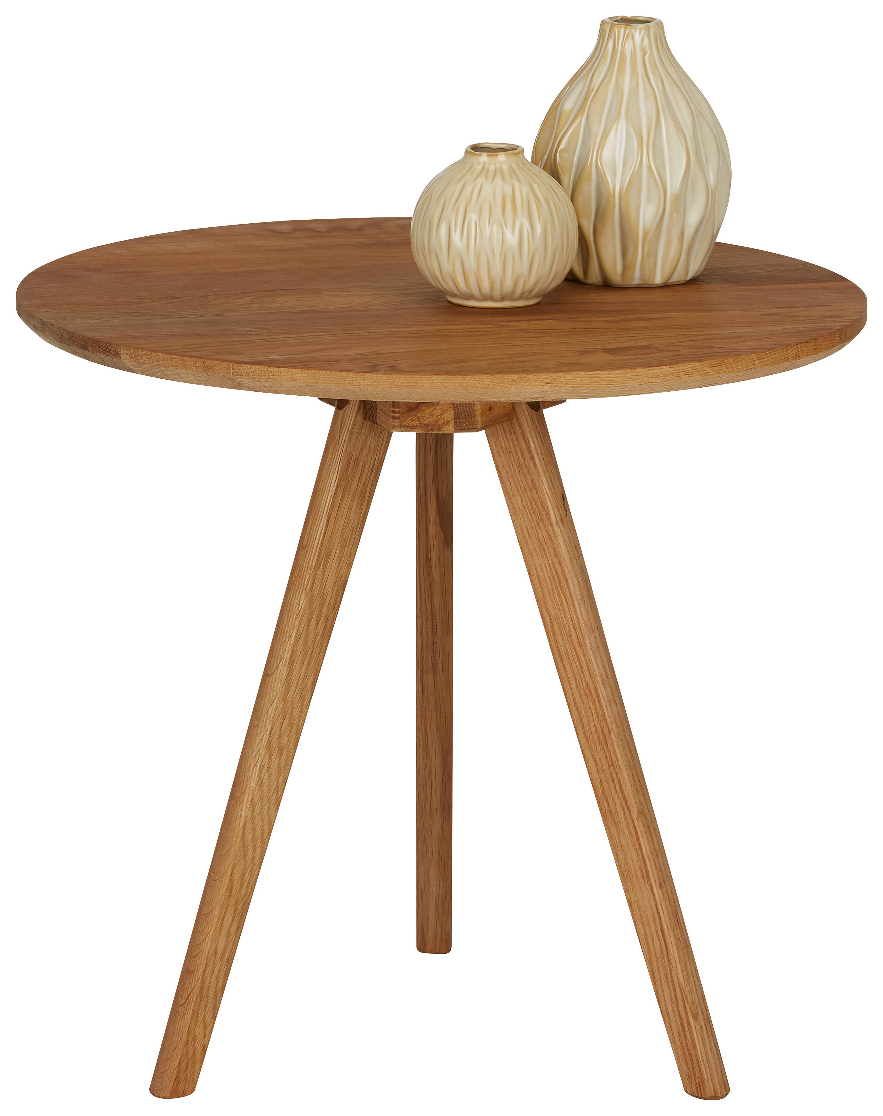 Beistelltisch in Naturfarben Echtholz - Konventionell, Holz (40/40cm) - Modern Living