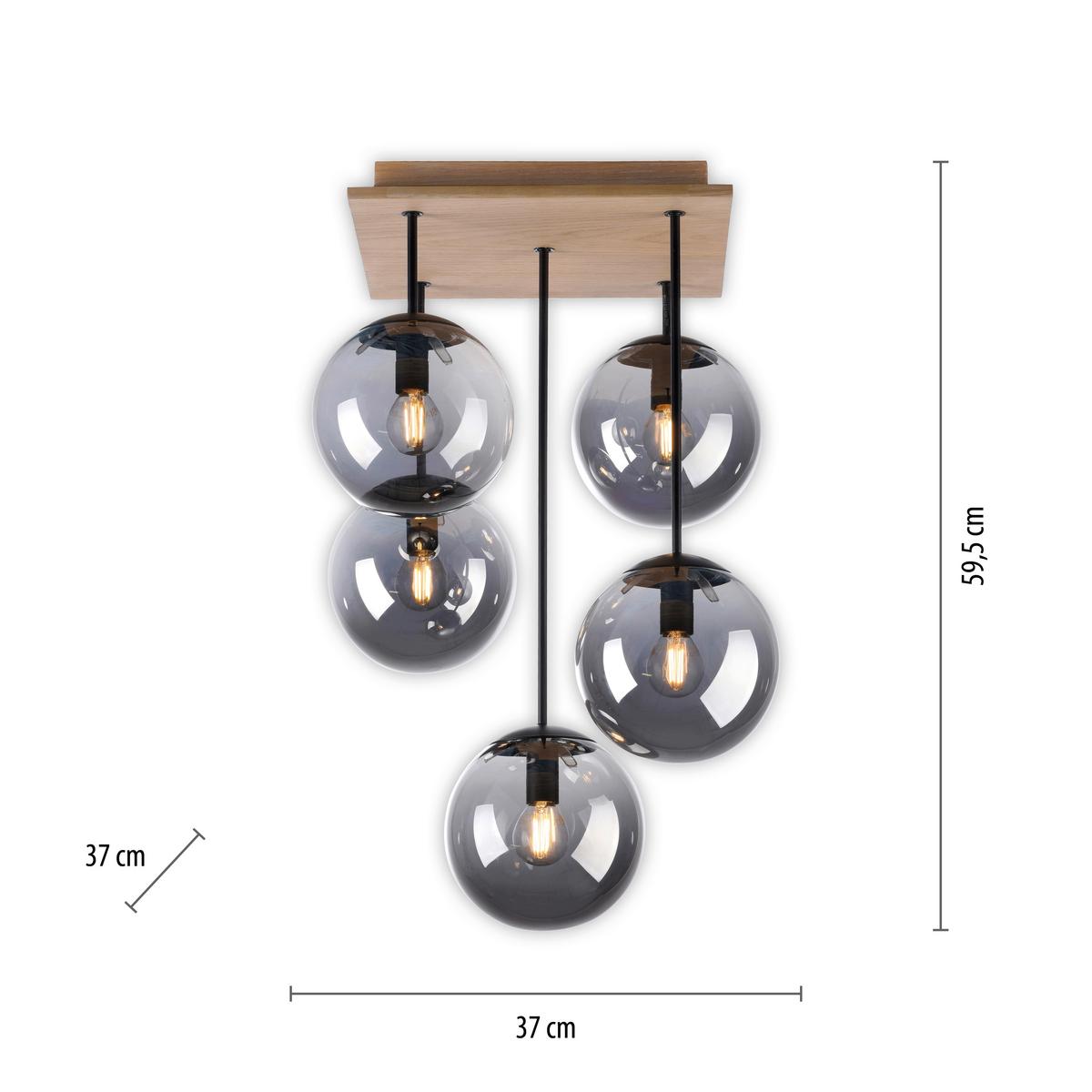 LAMPA SUFITOWA 11395-79 WIDOW - Natur, tworzywo sztuczne/metal (37/37/59,5cm) - Just Light
