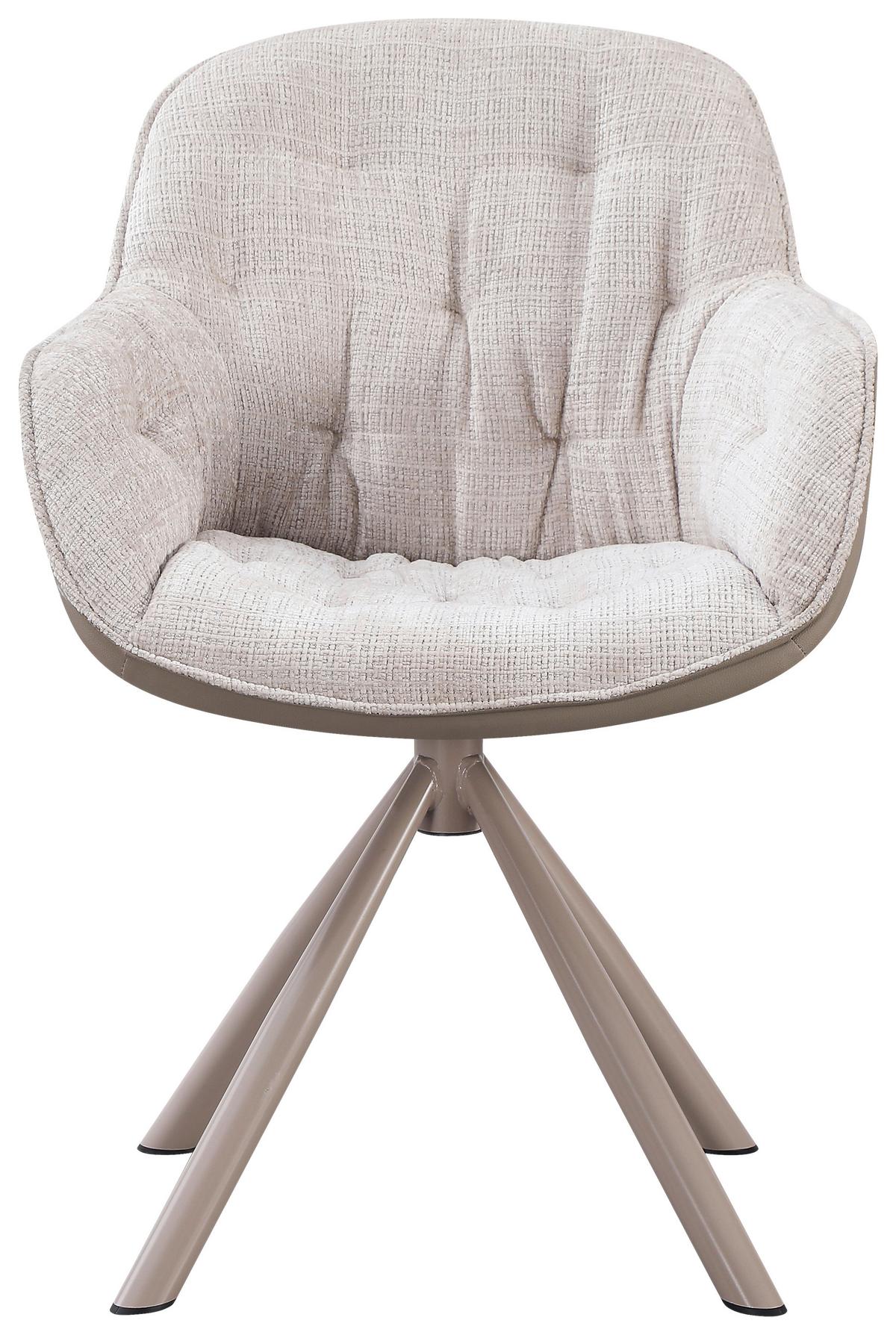 Naslanjač Eileen, Bež, Siva - siva/bež, Moderno, kovina/tekstil (62/85/61cm) - Mömax