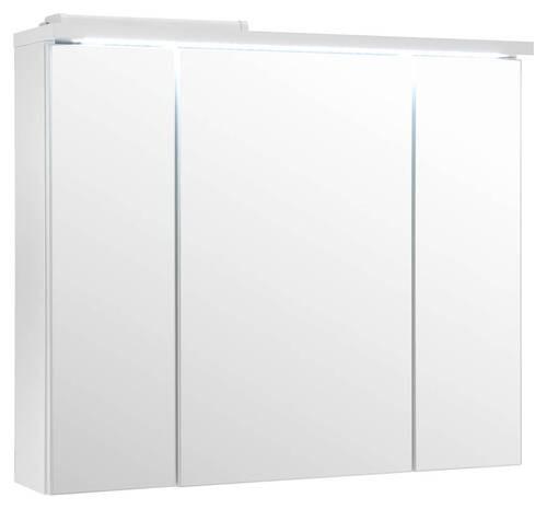 SZAFKA Z LUSTREM POOL - biały, Basics, materiał drewnopochodny/szkło (80/69/20cm) - Livetastic