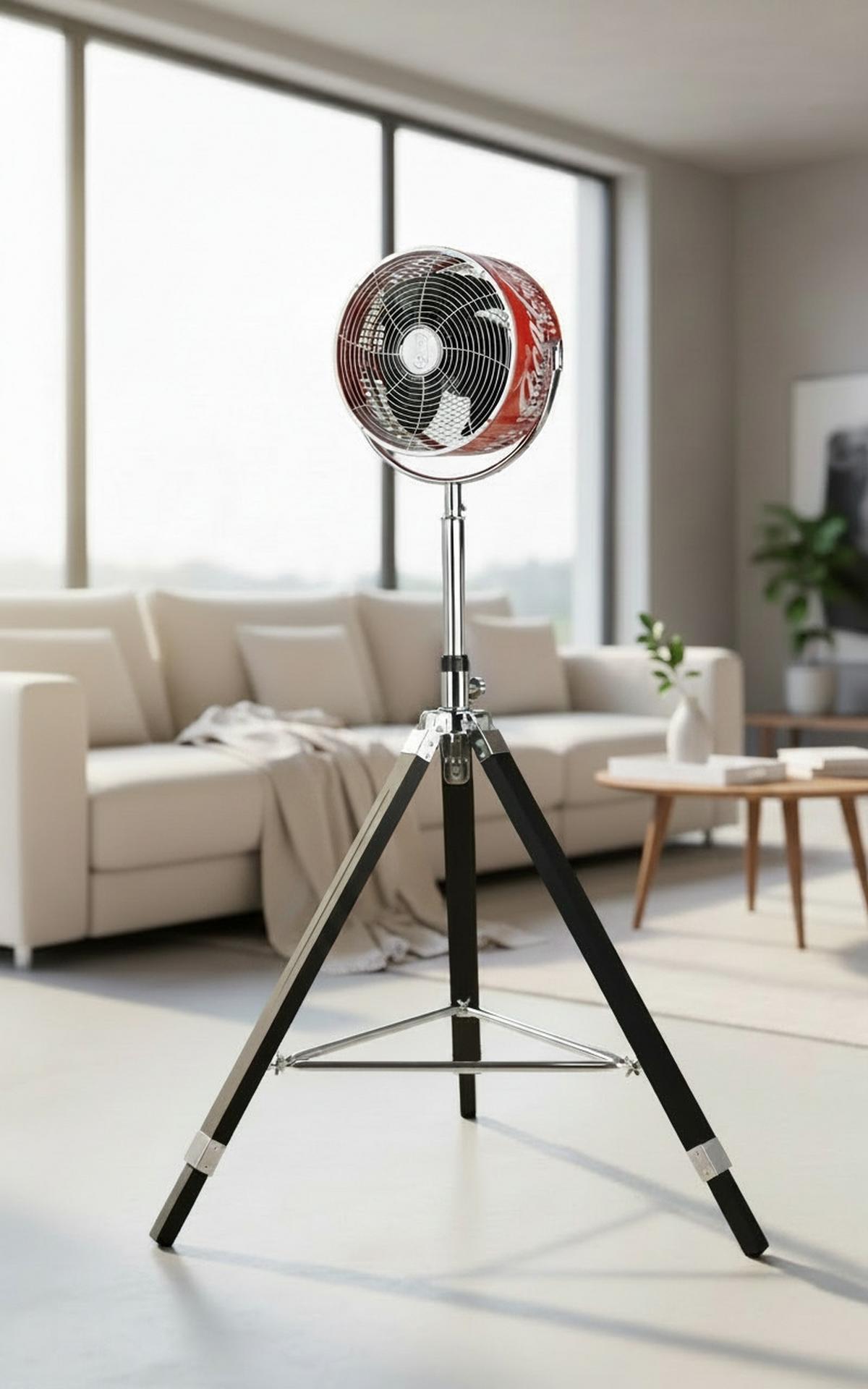 WENTYLATOR STOJĄCY COOLFAN XL COCA COLA - czerwony/czarny, Basics, metal/drewno (70/135/70cm)