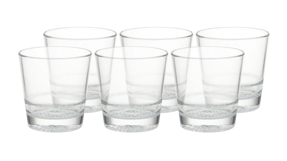 KOMPLET SZKŁA STOŁOWEGO ADORNO - kolor srebrny, Modern, szkło (400ml) - Bessagi Home