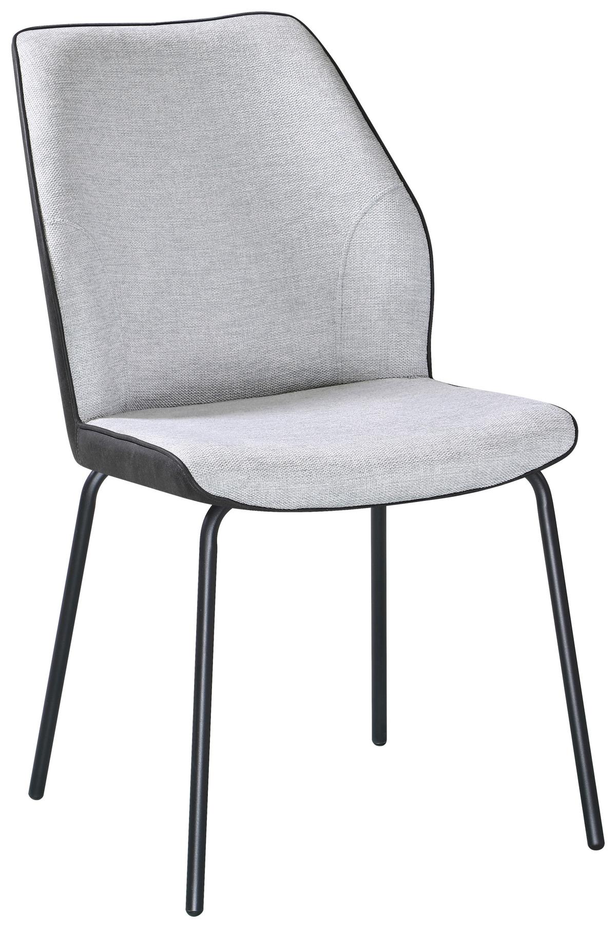 Stuhl Ella Grau/Schwarz - Schwarz/Grau, MODERN, Textil/Metall (50/89/62cm) - Mömax