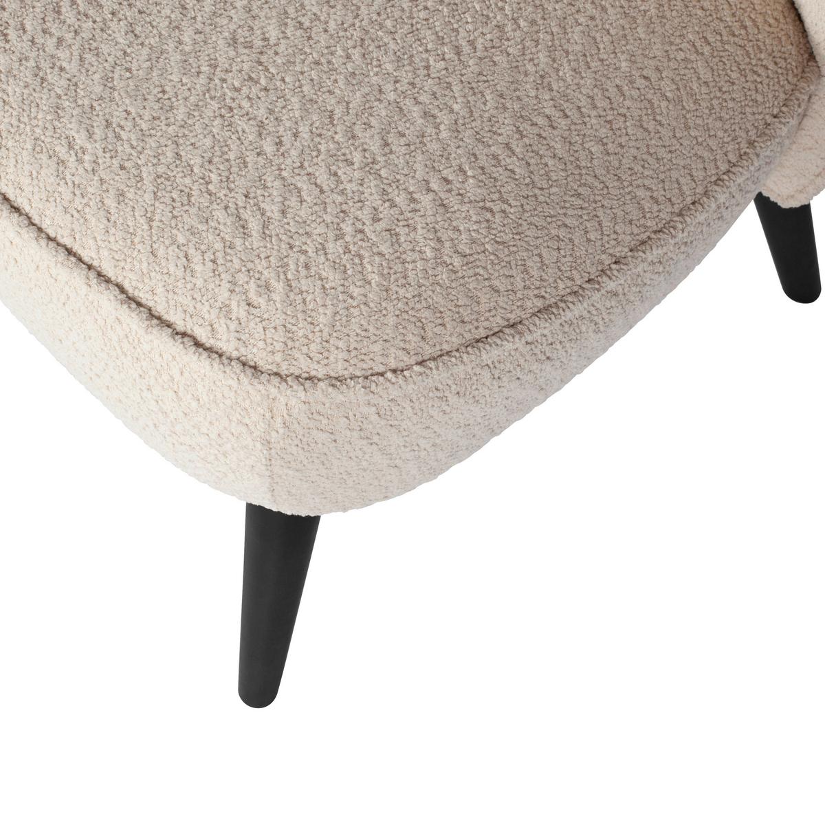 Sessel Sara Creme - Creme/Schwarz, Design, Holz/Textil (59/71/70cm) - Livetastic