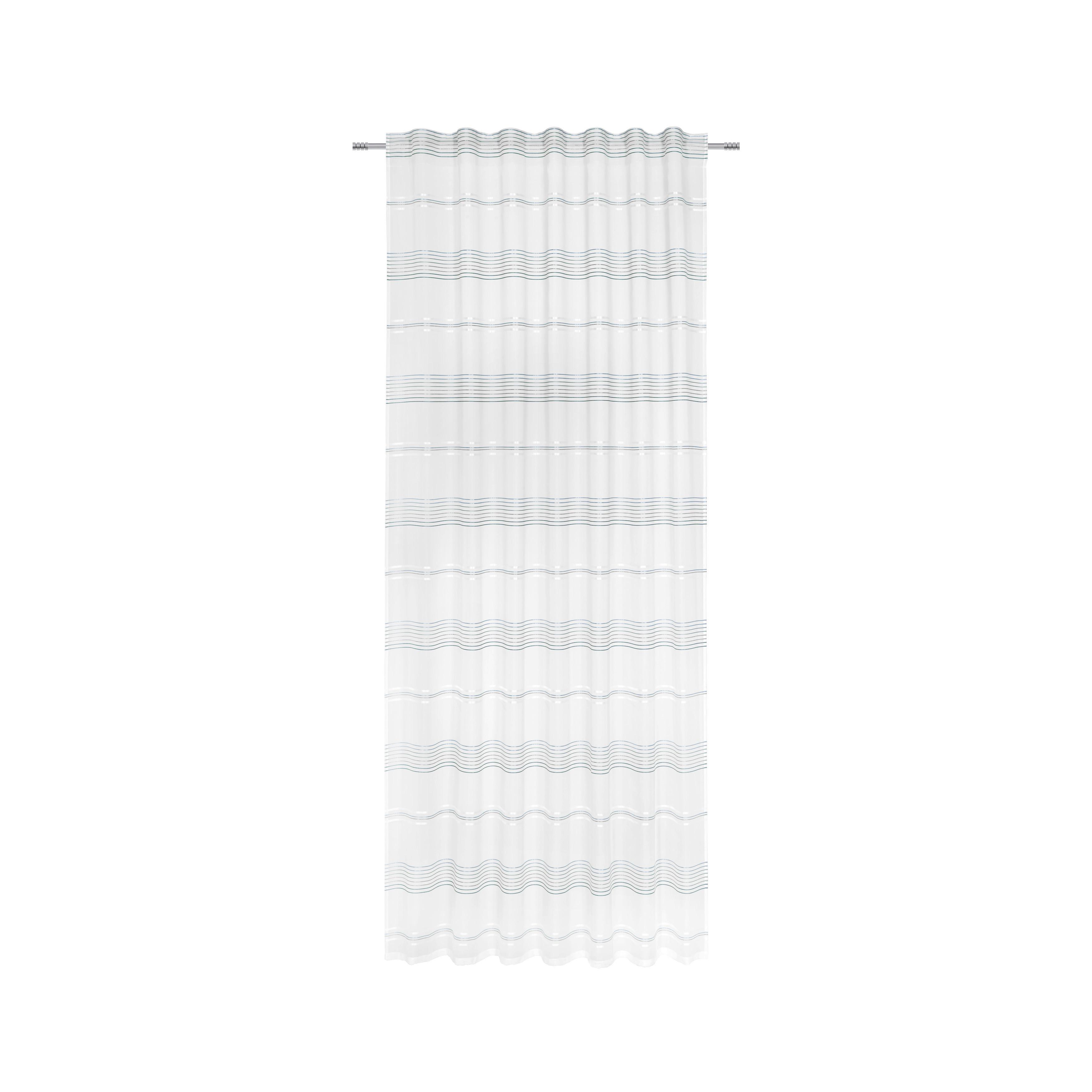 Fertigvorhang Louis ca. 140x245cm - Jadegrün/Weiß, KONVENTIONELL, Textil (140/245cm) - Modern Living