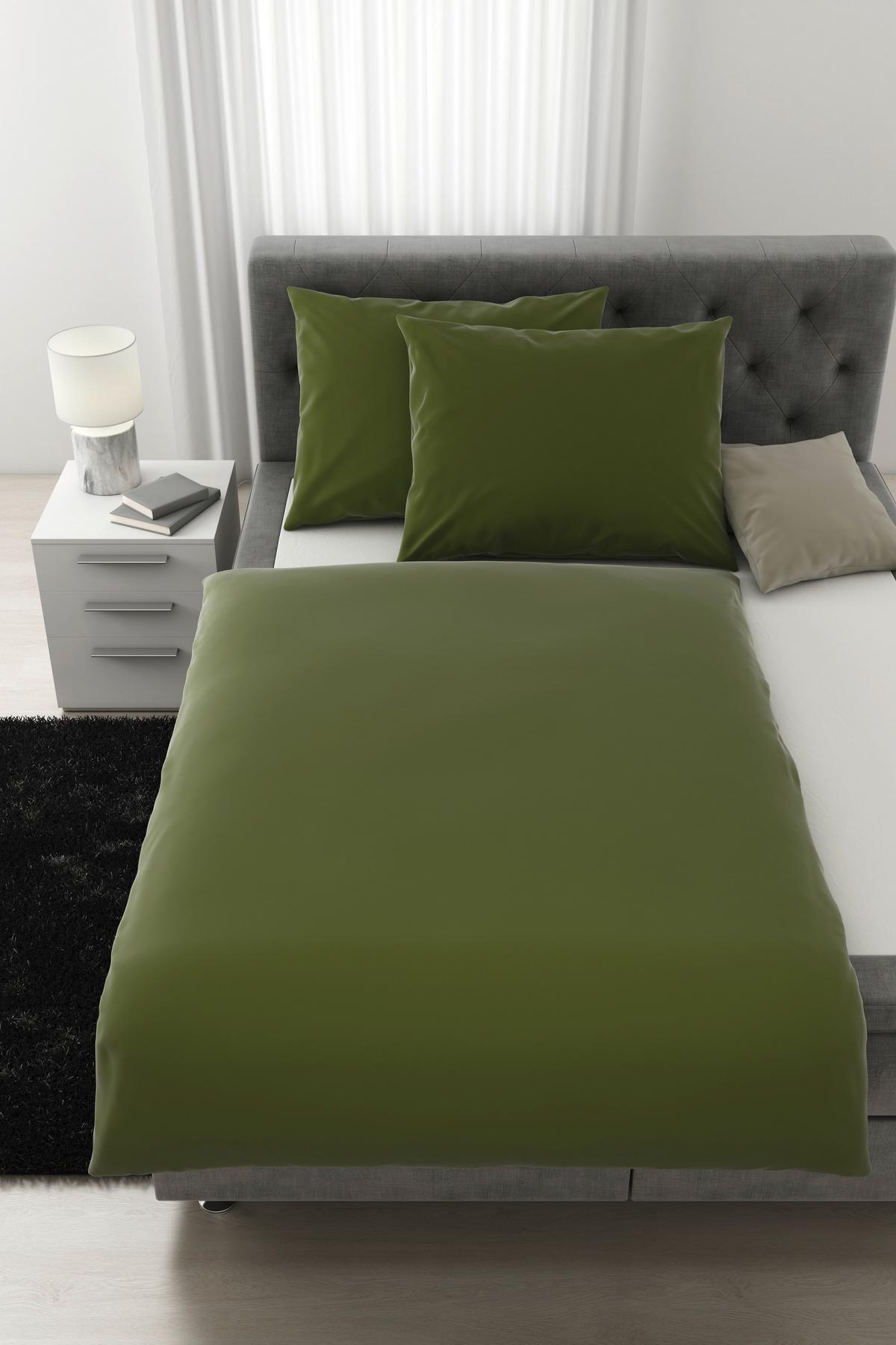 Posteljnina Alex Uni Xxl - olivno zelena , Moderno, tekstil (200/220cm) - Premium Living