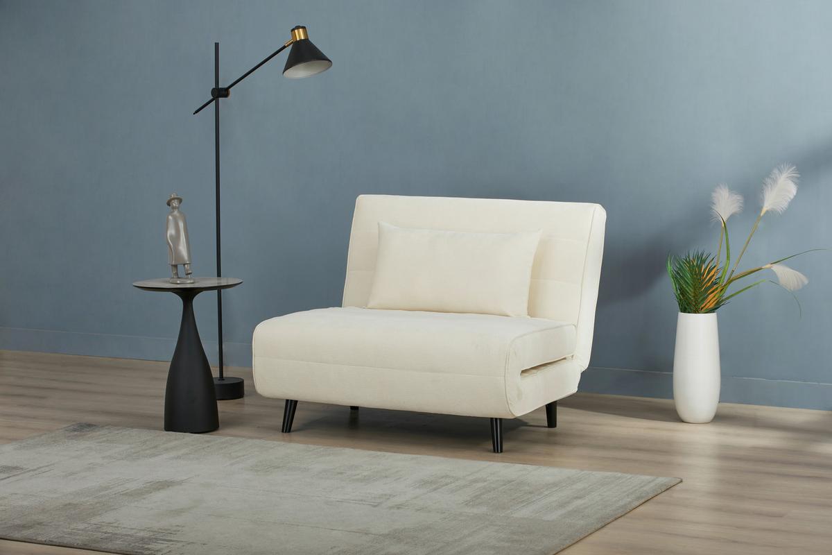 Fotelj S Funkcijo Ležišča Night 100 - črna/bež, Moderno, tekstil/les (101/81/90cm) - Mömax