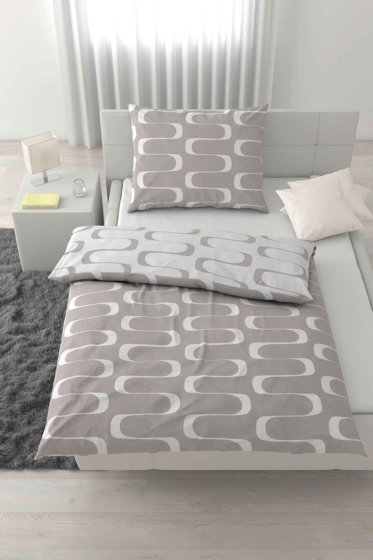 Bettwäsche Tina Wende Grau ca. 140x200cm - Grau, LIFESTYLE, Textil (140/200cm) - Mömax