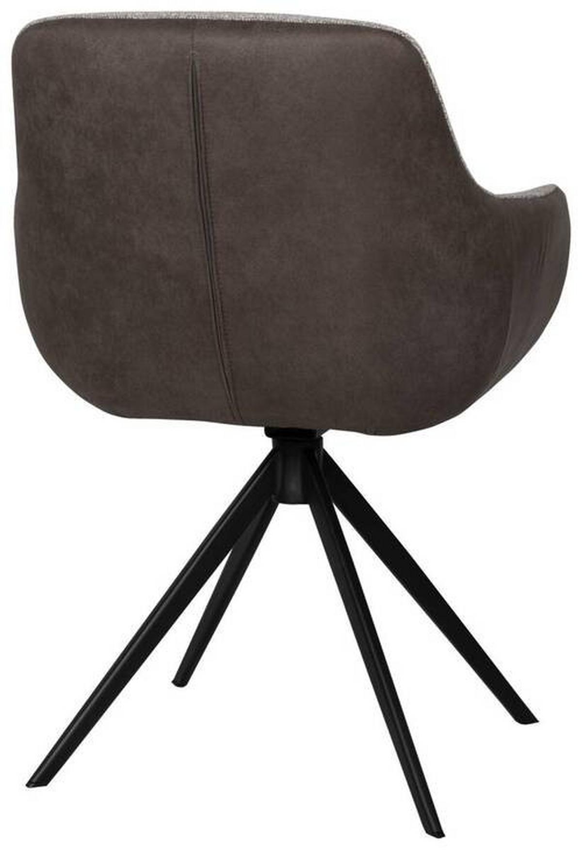 KRZESŁO Z PODŁOKIETNIKAMI FONS - kolor bagienny/greige, Design, metal/tkanina (61/85/61cm) - Valdera
