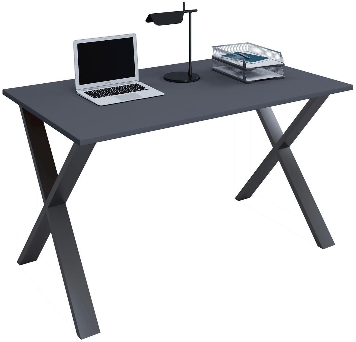 SCHREIBTISCH LONA - Anthrazit/Schwarz, Design, Holzwerkstoff/Metall (140/76/80cm) - MID.YOU
