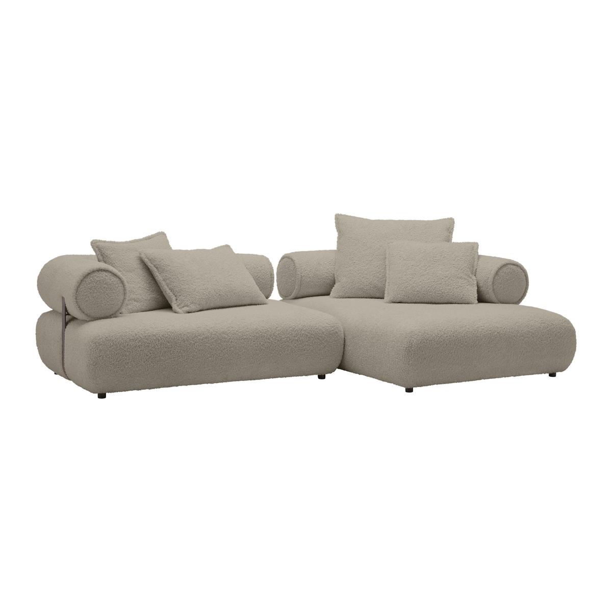 Wohnlandschaft Casimir Silberfarben - Silberfarben/Schwarz, LIFESTYLE, Kunststoff/Textil (310/180cm) - Premium Living