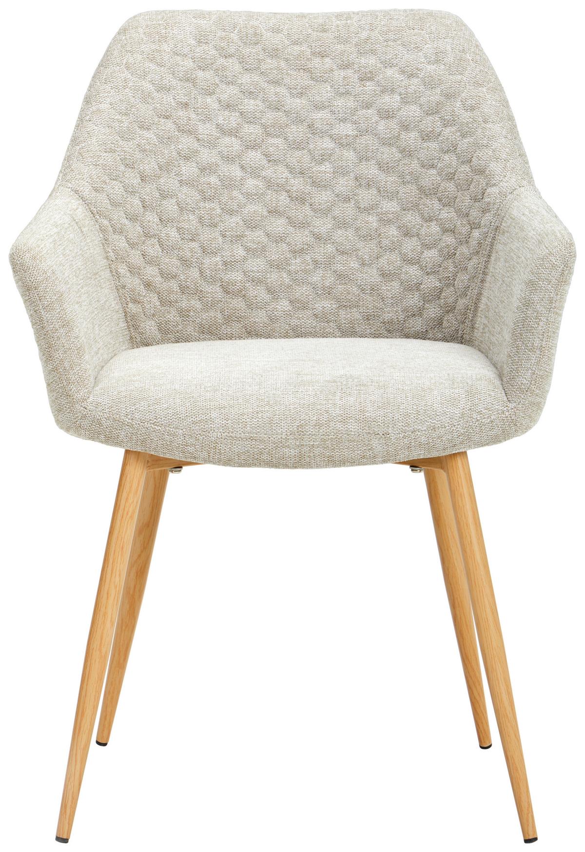 KRZESŁO Z PODŁOKIETNIKAMI LARA - beżowy/kolor dębowy, Konventionell, metal/drewno (56,5/80/58cm) - Livetastic