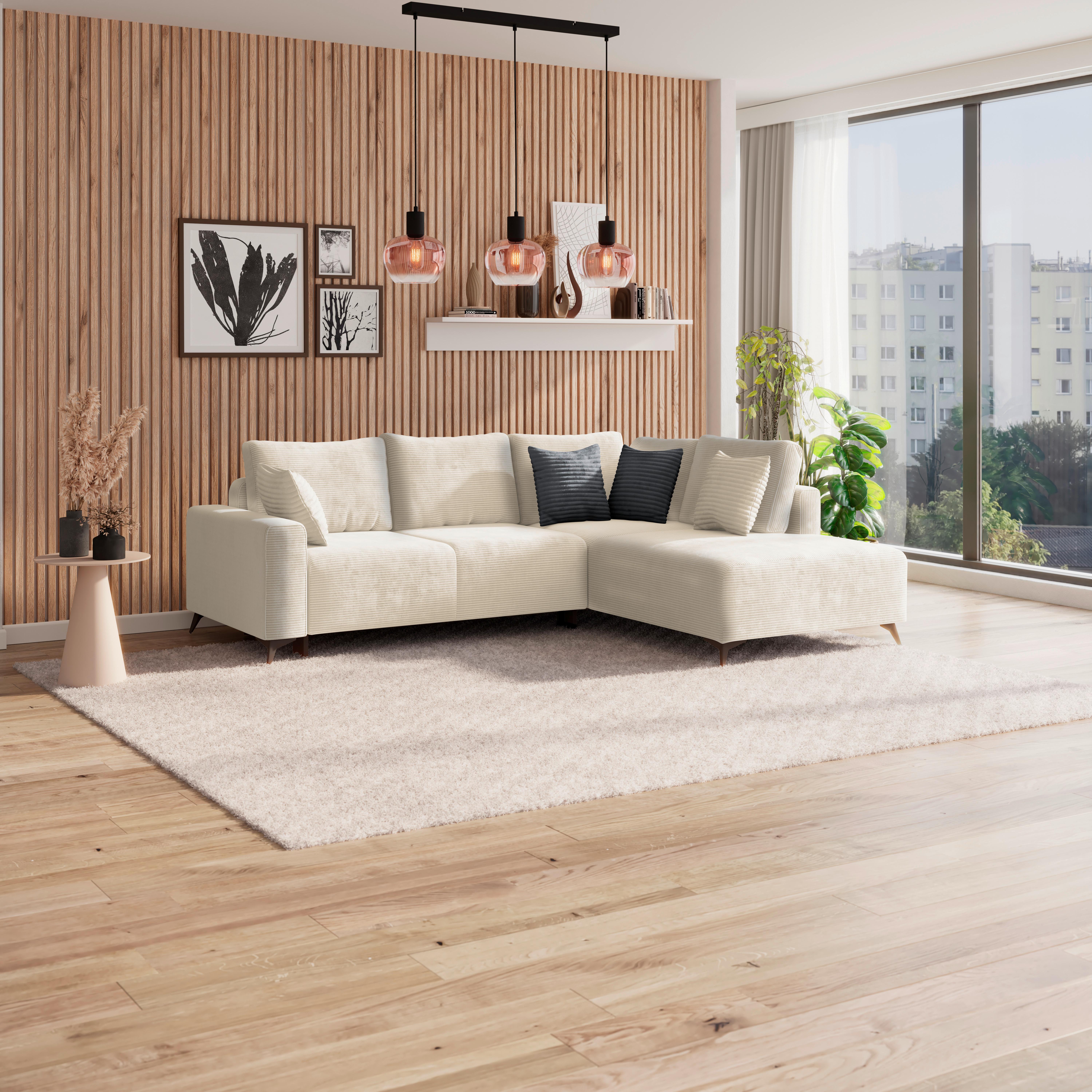 Canapea modulara VIKTOR - bej/crem, Modern, textil (270/212cm) - Modern Living
