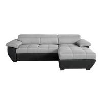 Wohnlandschaft Speedway in Grau mit Bettfunktion - Schwarz/Grau, KONVENTIONELL, Kunststoff/Textil (267/79/170cm) - Mömax