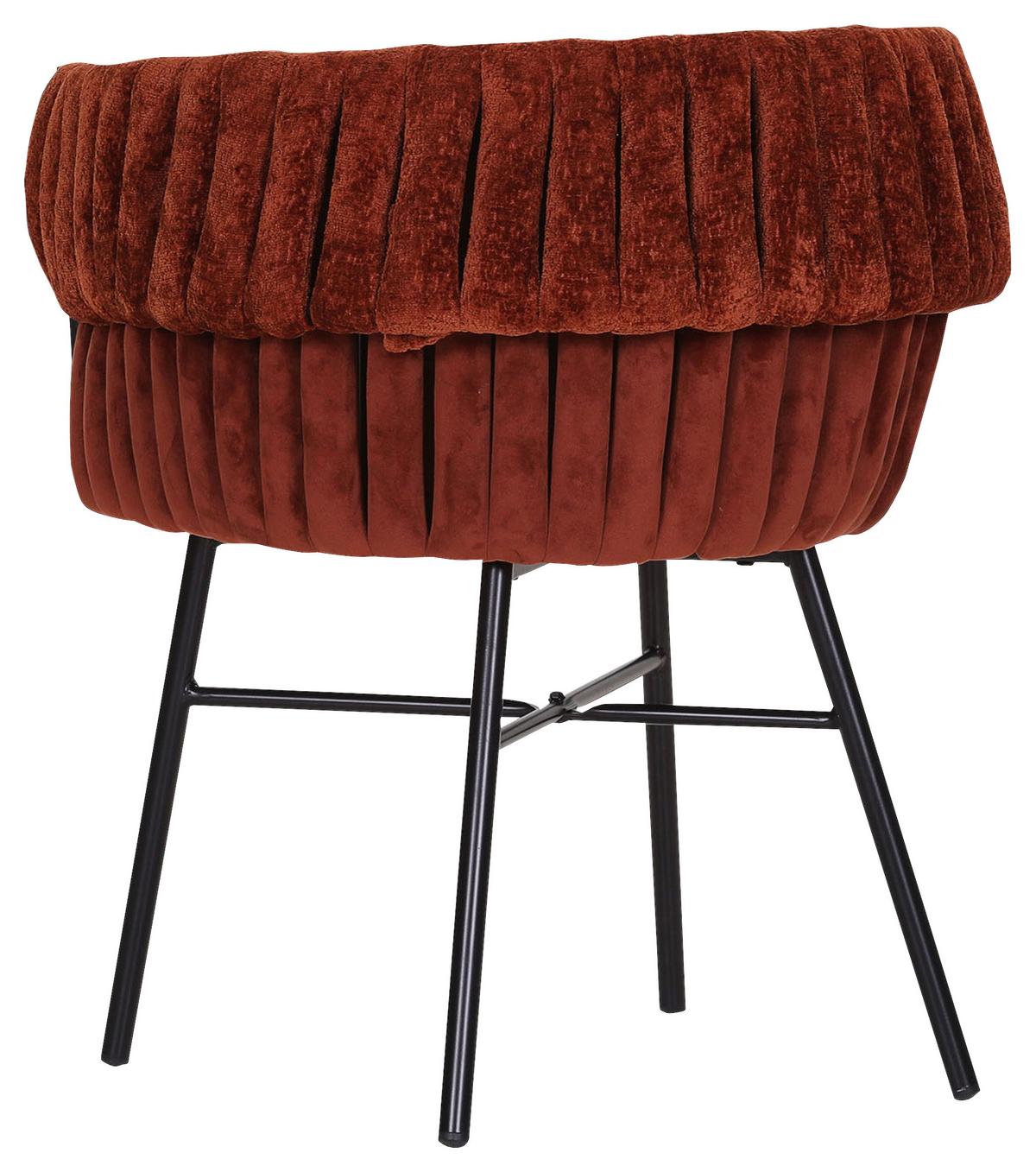 KRZESŁO Z PODŁOKIETNIKAMI TWISTY - czarny/kolor miedziany, Design, metal/tkanina (65/76/60cm) - Landscape