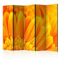 Paravan Yellow Gerbera Daisies I, 5-Delni, Dvostranski - rumena/oranžna, Basics, tekstil/les (225/172/3cm) - artgeist