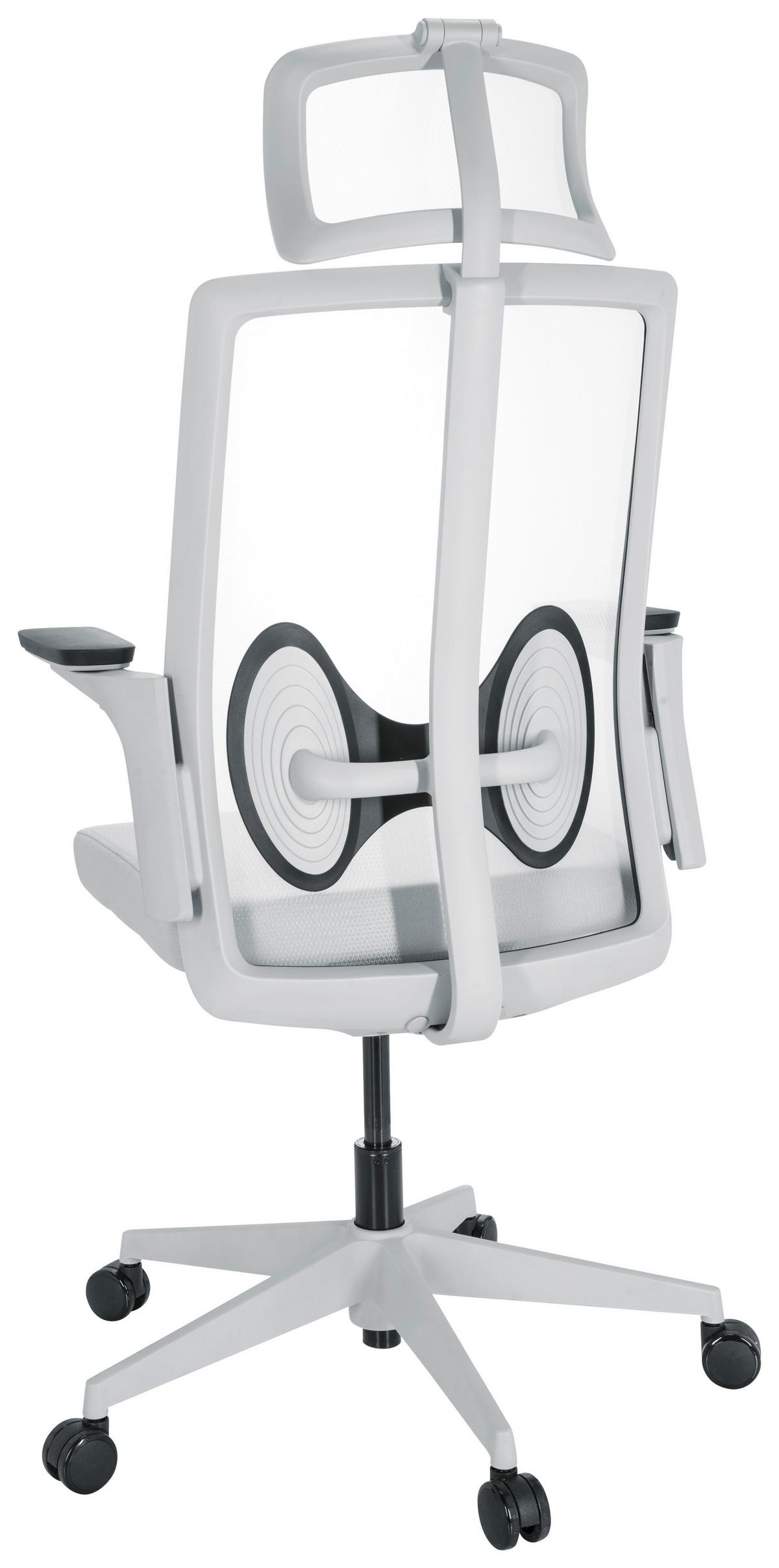 Pisarniški Stol Arceo W, Siva - siva/bela, Basics, umetna masa/tekstil (66/123-139/66cm) - MID.YOU