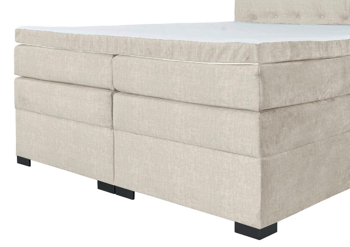 Boxspringbett Madeira in Creme ca. 200x200cm - Creme, KONVENTIONELL, Textil (200/200cm) - Premium Living
