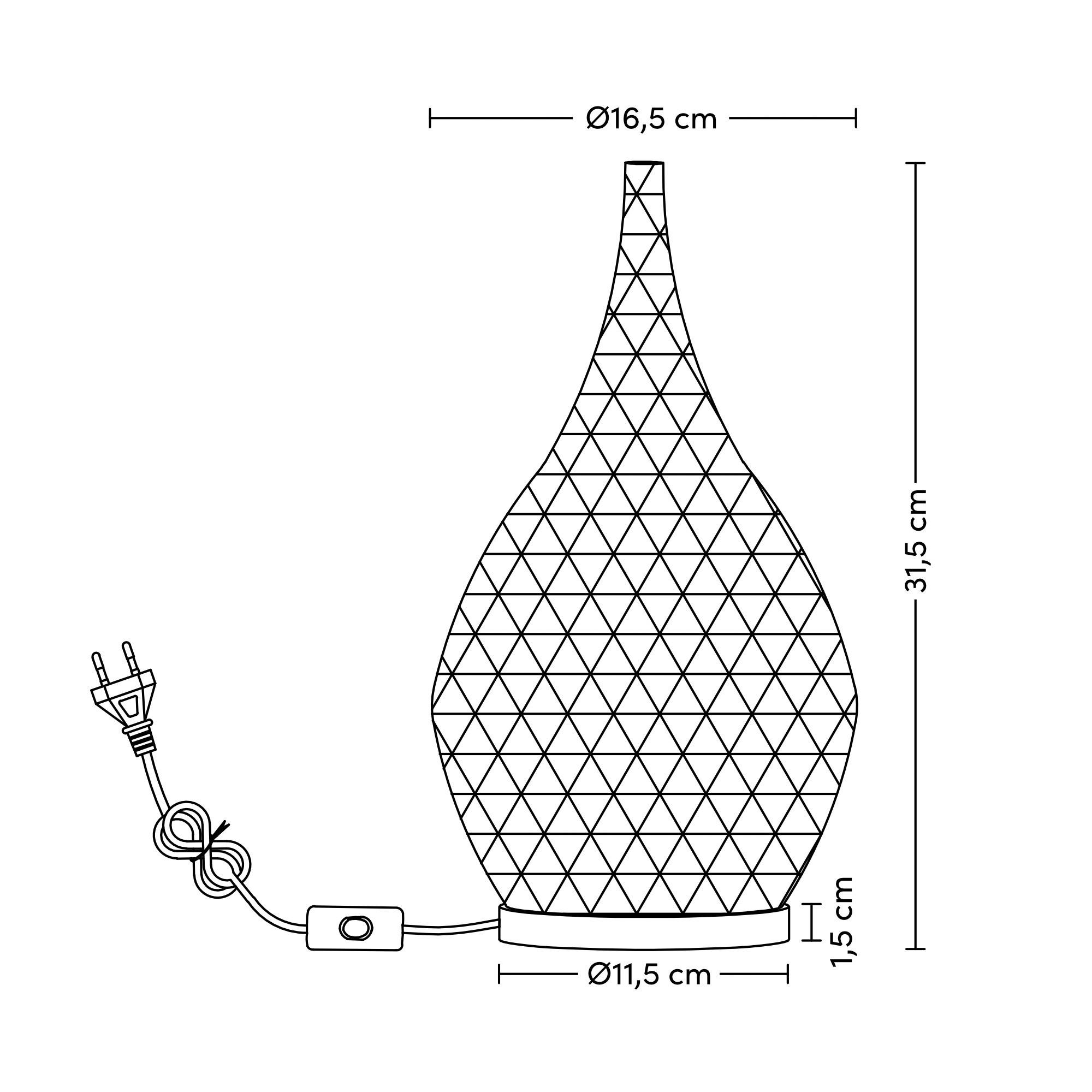 BORDSLAMPA JOTOG - vit/ekfärgad, Modern, trä/plast (16,5/31,5cm) - Mömax