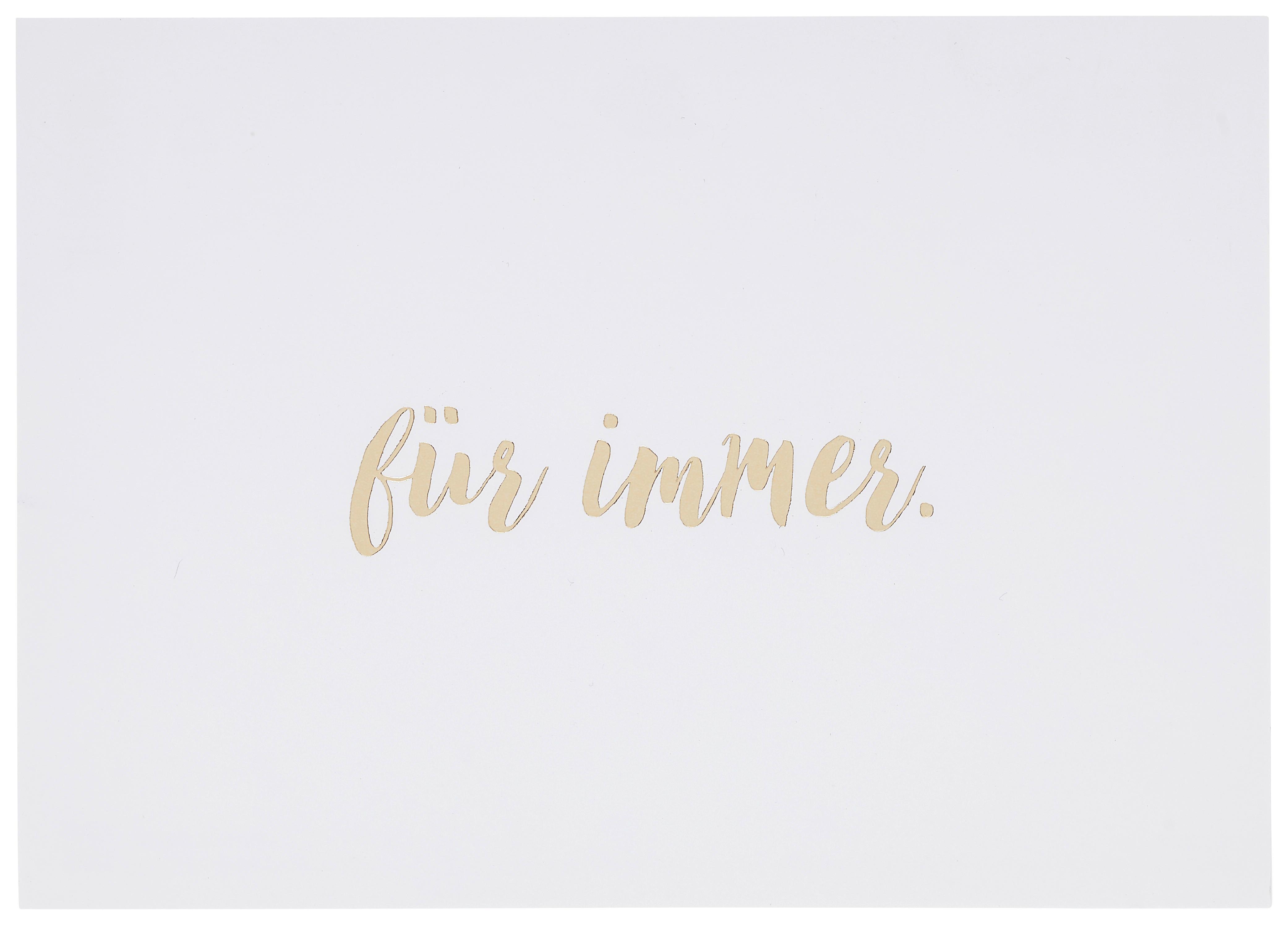 POSTKARTE GOLD - Goldfarben/Weiß, Papier (14,8/10,5cm)