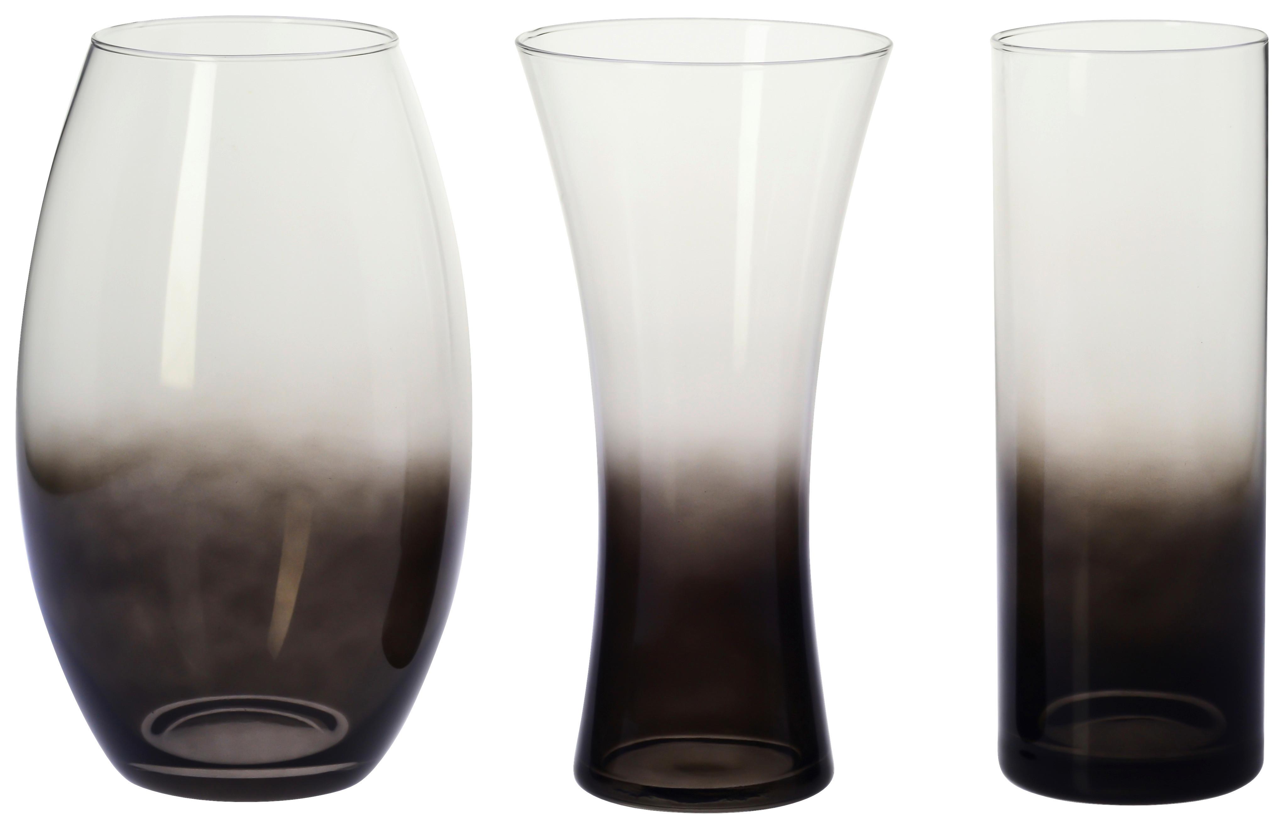 Vază Ombre II - străveziu/negru, Konventionell, sticlă (15/30cm) - Mömax