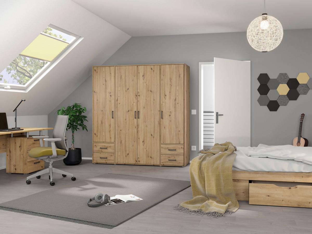DULAP USI ROTATIVE VOYAGER - stejar Artisan, Modern, material pe bază de lemn (187/194/53cm) - Modern Living