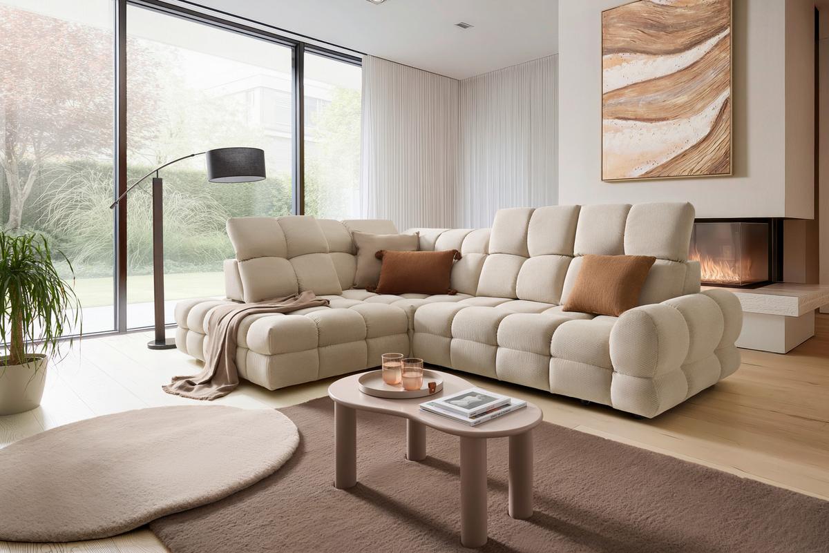 Kutna Garnitura Tollo L - bež/crna, Moderno, drvni materijal/drvo (217/302cm) - Premium Living