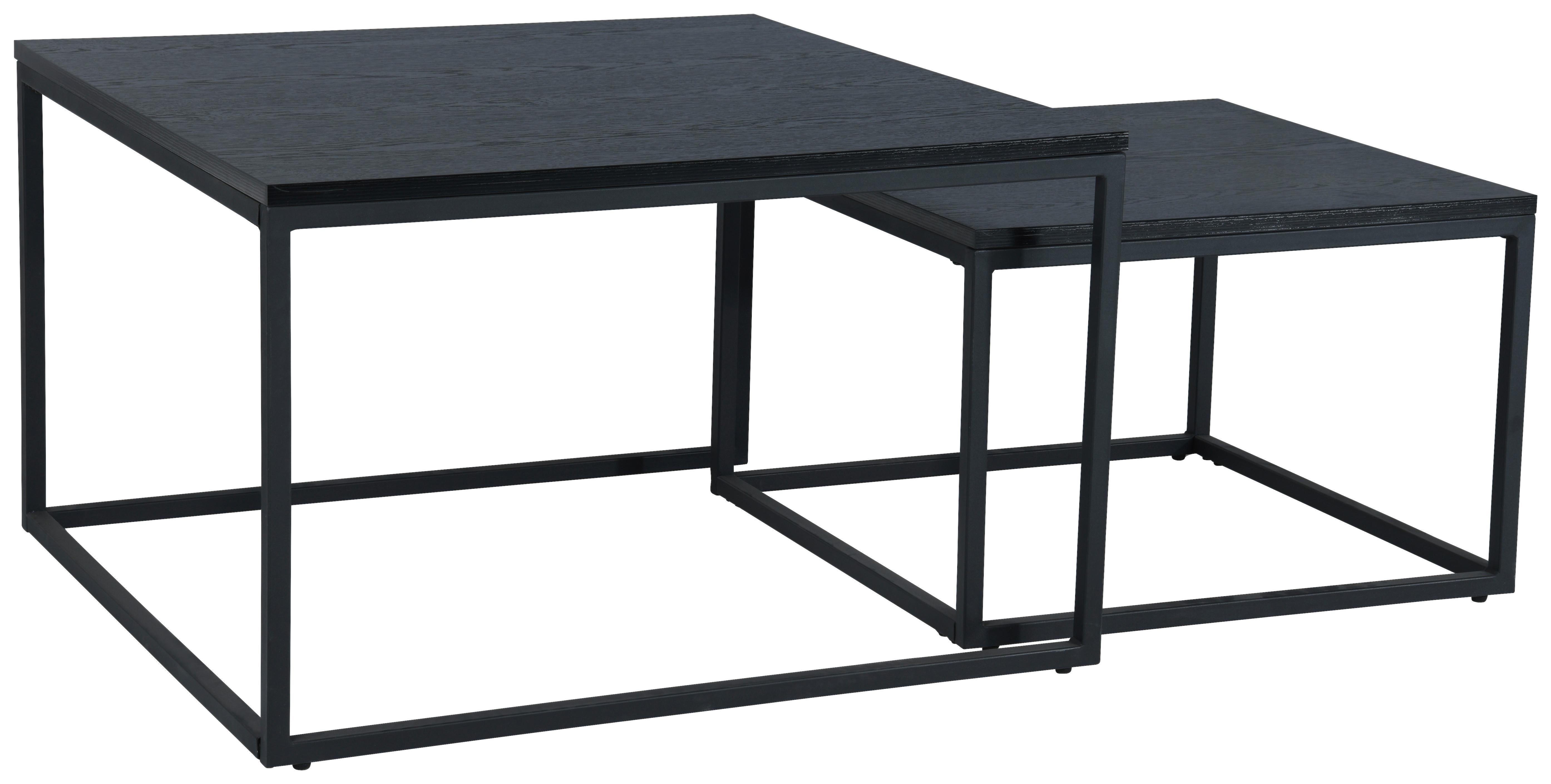 STOLIK KAWOWY CARRARA - czarny, Design, materiał drewnopochodny/metal (80/60/50/40/80/60cm) - MID.YOU