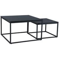 STOLIK KAWOWY CARRARA - czarny, Design, materiał drewnopochodny/metal (80/60/50/40/80/60cm) - MID.YOU