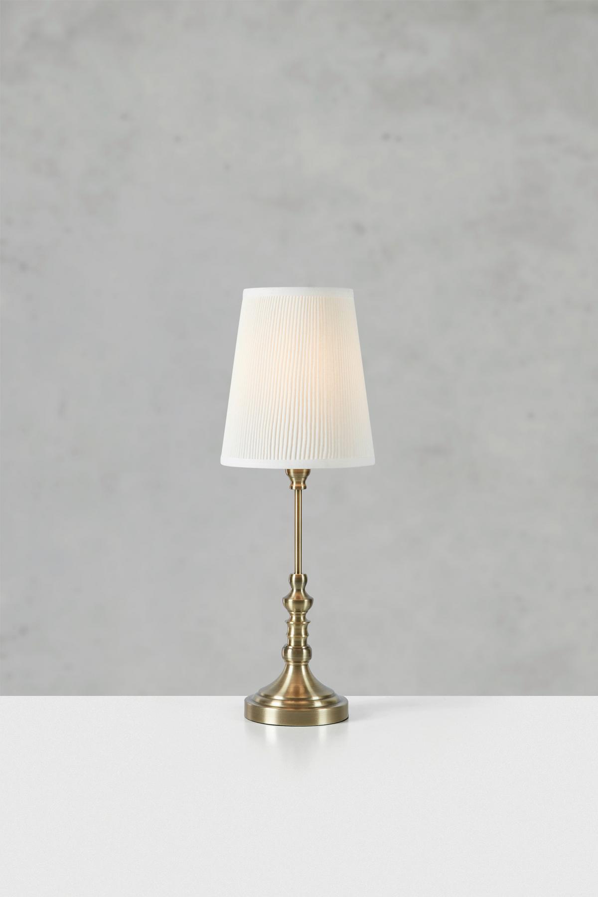 Tischleuchte Markslöjd Noble Messingfarben max. 40 Watt - Messingfarben/Creme, Design, Textil/Metall (21,5/21,5/66cm) - Markslöjd