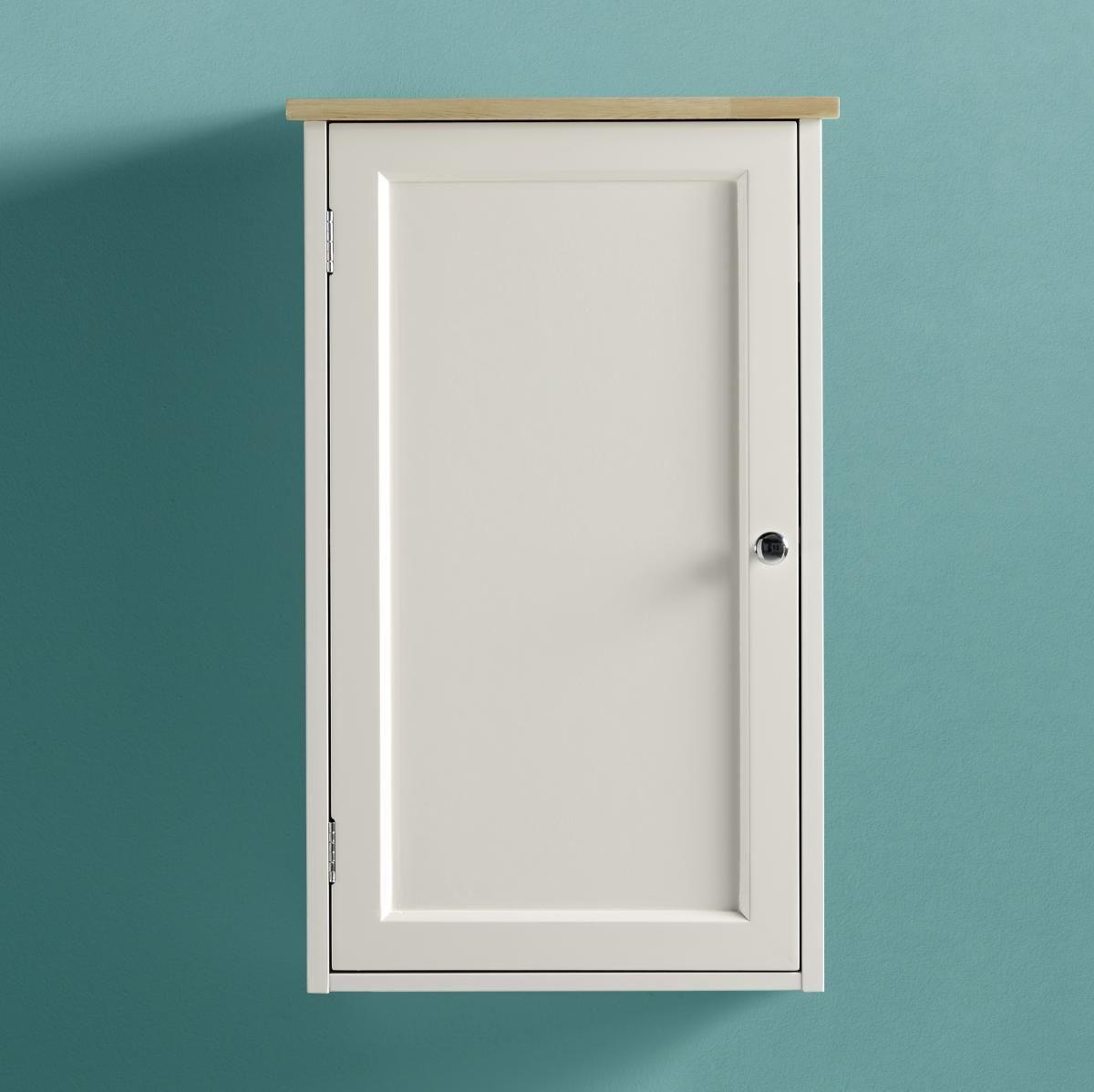 OBERSCHRANK Weiß/Buchefarben 'Jule' - Buchefarben/Weiß, MODERN, Holz/Metall (38/61,5/17,5cm) - Bessagi Home