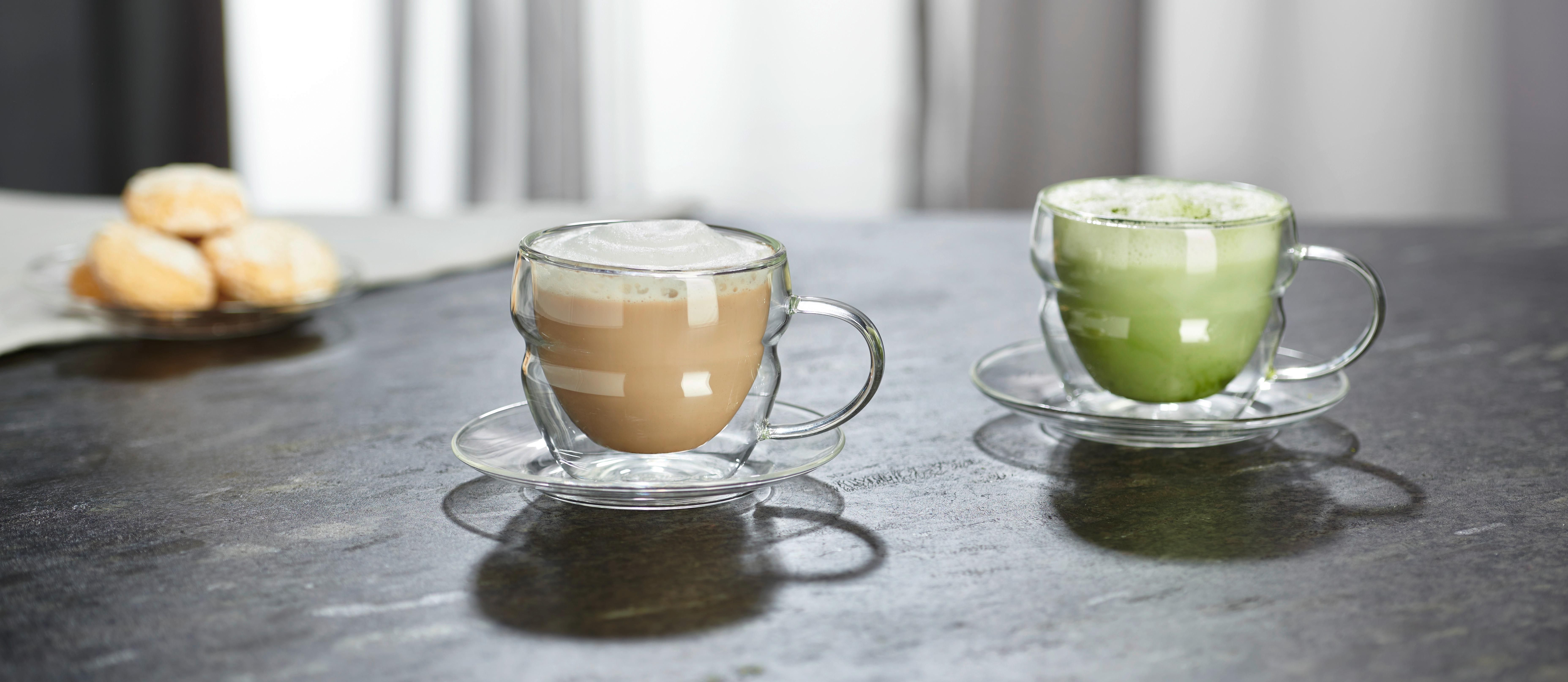 Kaffeetasse mit Untertasse Coffee Fusion ca. 250ml, 2Stk. - Klar, Modern, Glas (230ml) - Premium Living