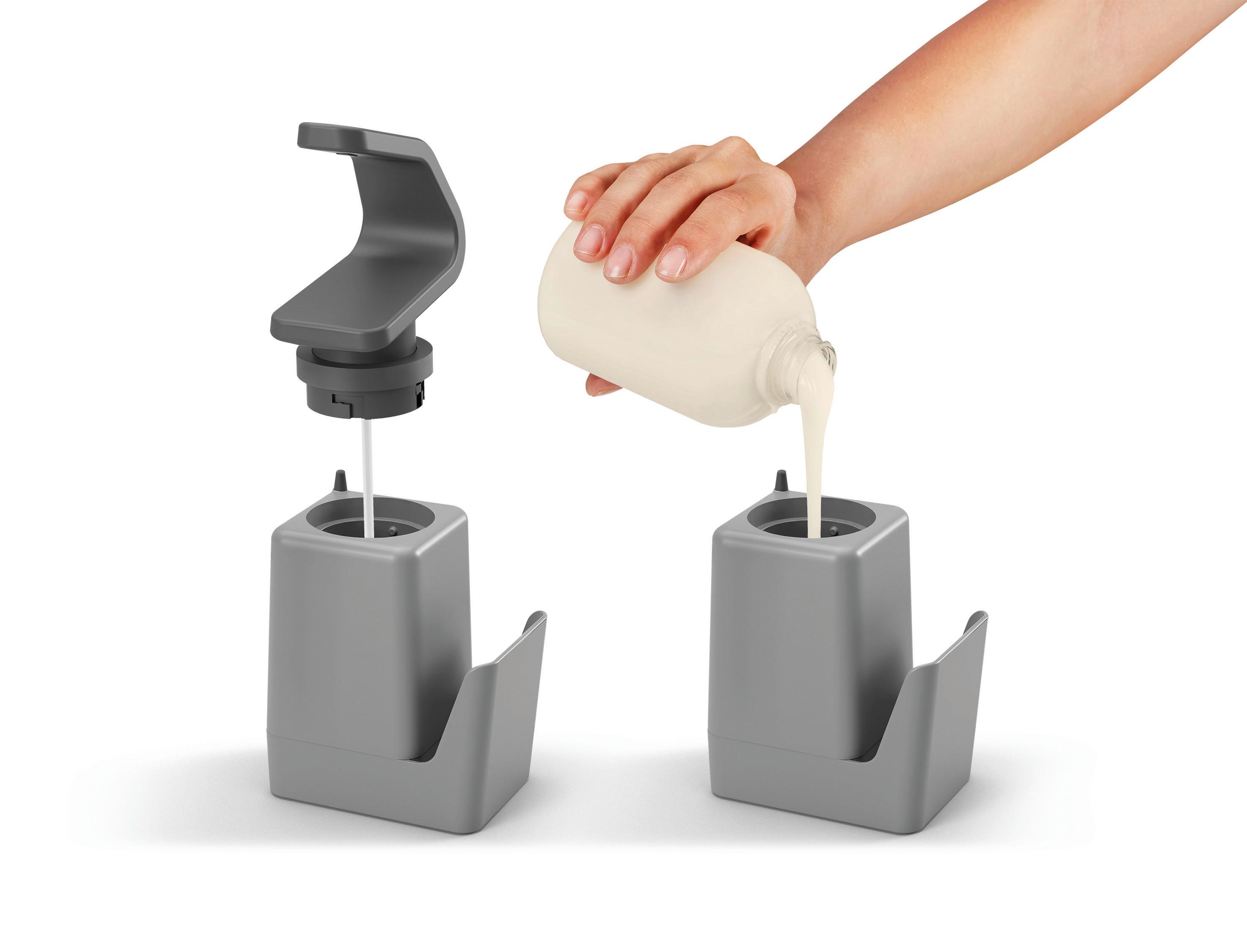Folyékonyszappan-adagoló Soap-Tex - szürke, Basics, műanyag (11/8/22cm)