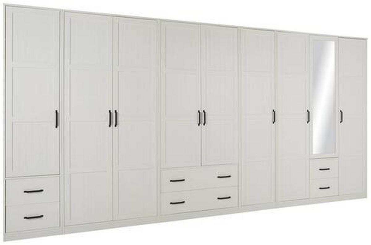 Drehtürenschrank aus Kiefer teilmassiv in Weiss - Weiss/Schwarz, Romantik / Landhaus, Holz/Kunststoff (52/222/60cm) - Mömax