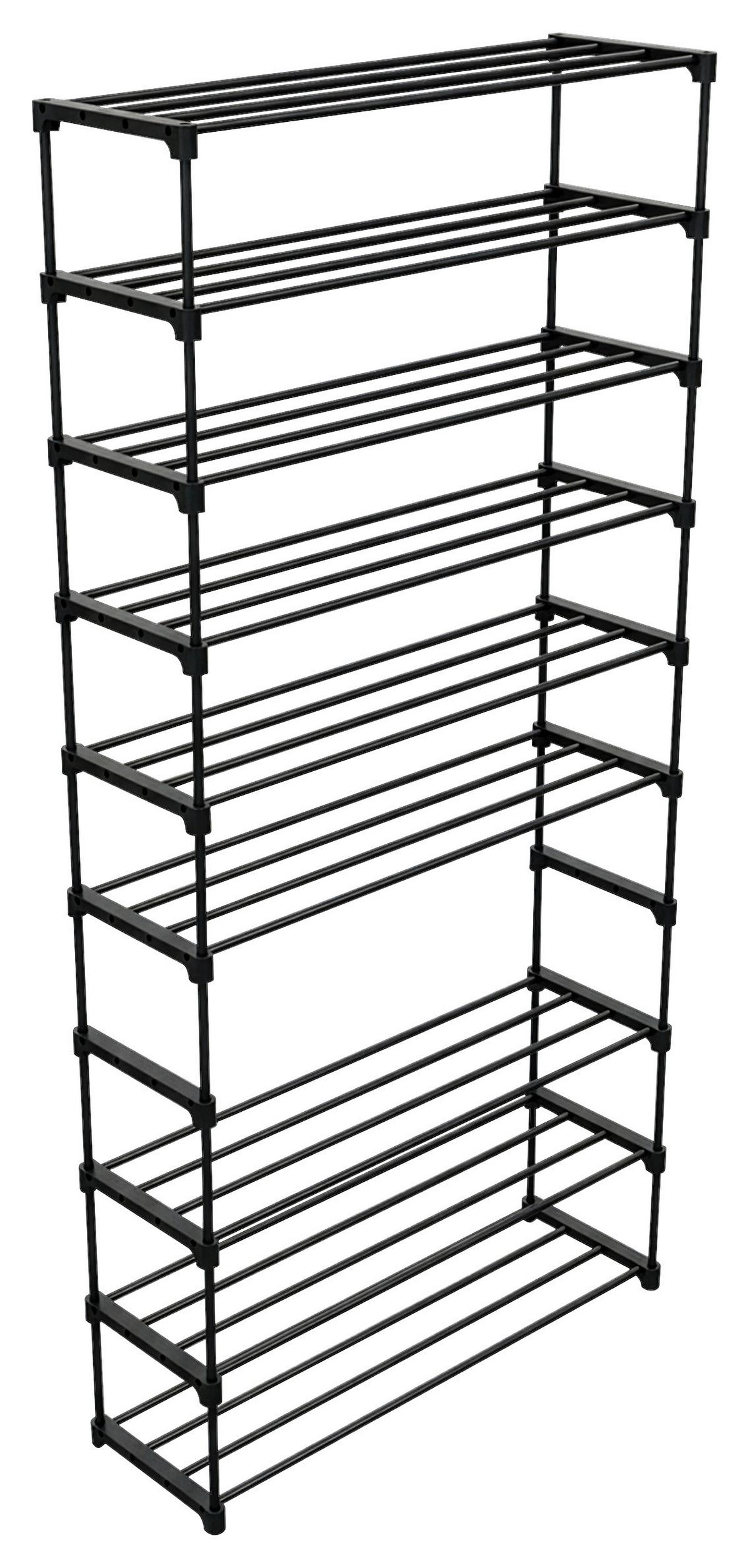 Etajeră încălțăminte GRANDO - negru, Konventionell, plastic/metal (94/194/30cm) - Based