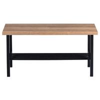 SIEDZISKO DO PRZEDPOKOJU LENZ - kolor dębowy/czarny, Basics, materiał drewnopochodny/metal (80/41/30cm)