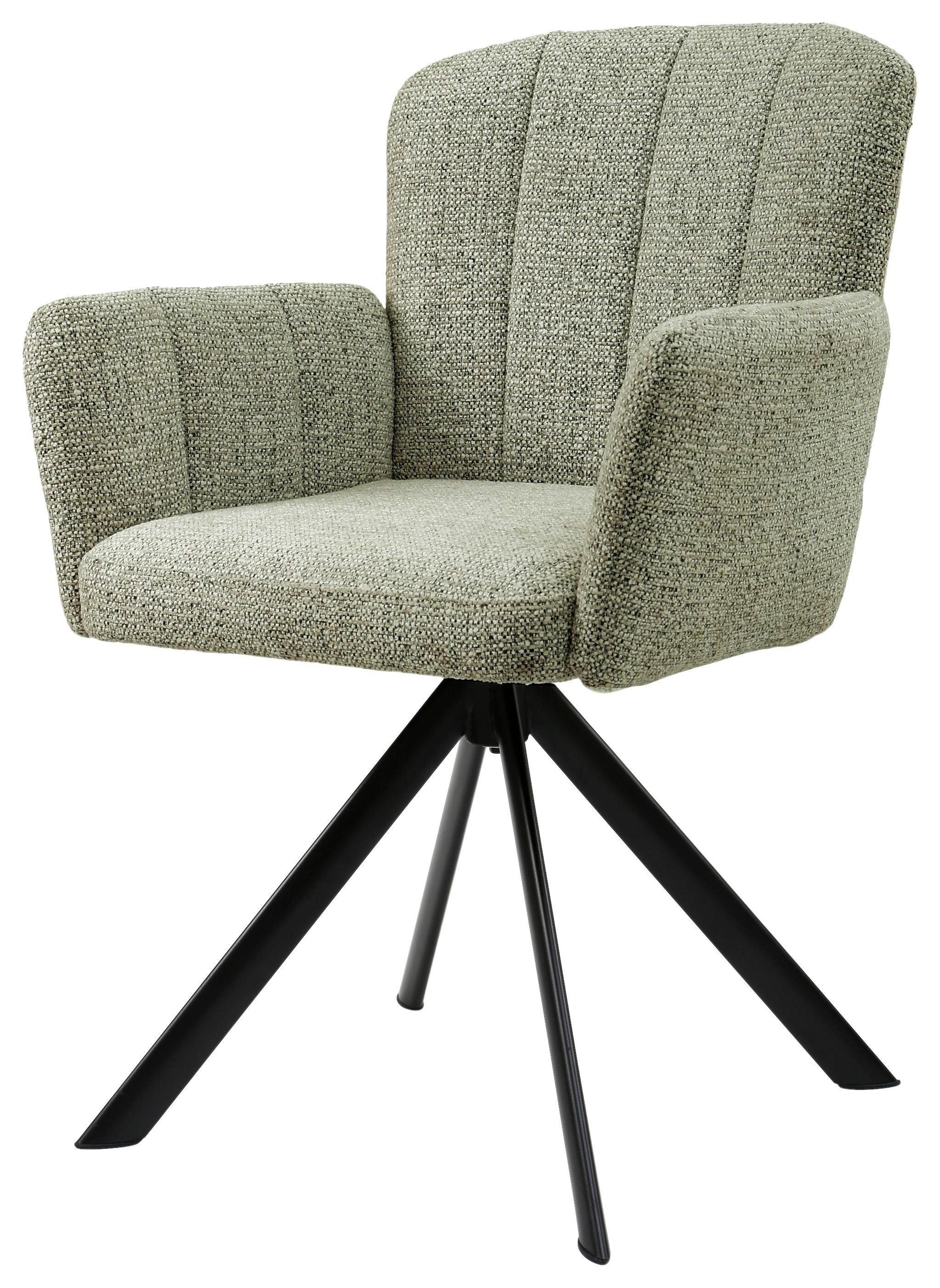 STOL MED ARMSTÖD NORA - grön/svart, Modern, metall/trä (61/87/65cm) - Premium Living