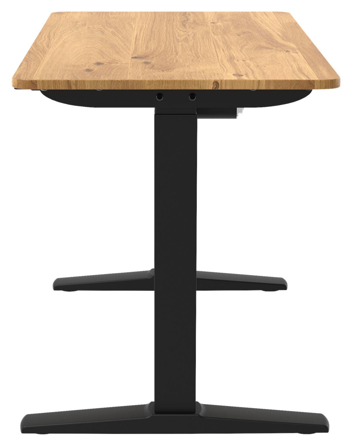 BIURKO ULIX  -EXKLUSIV- - czarny/dąb artisan, Modern, materiał drewnopochodny/tworzywo sztuczne (120/60/71-116cm) - Carryhome
