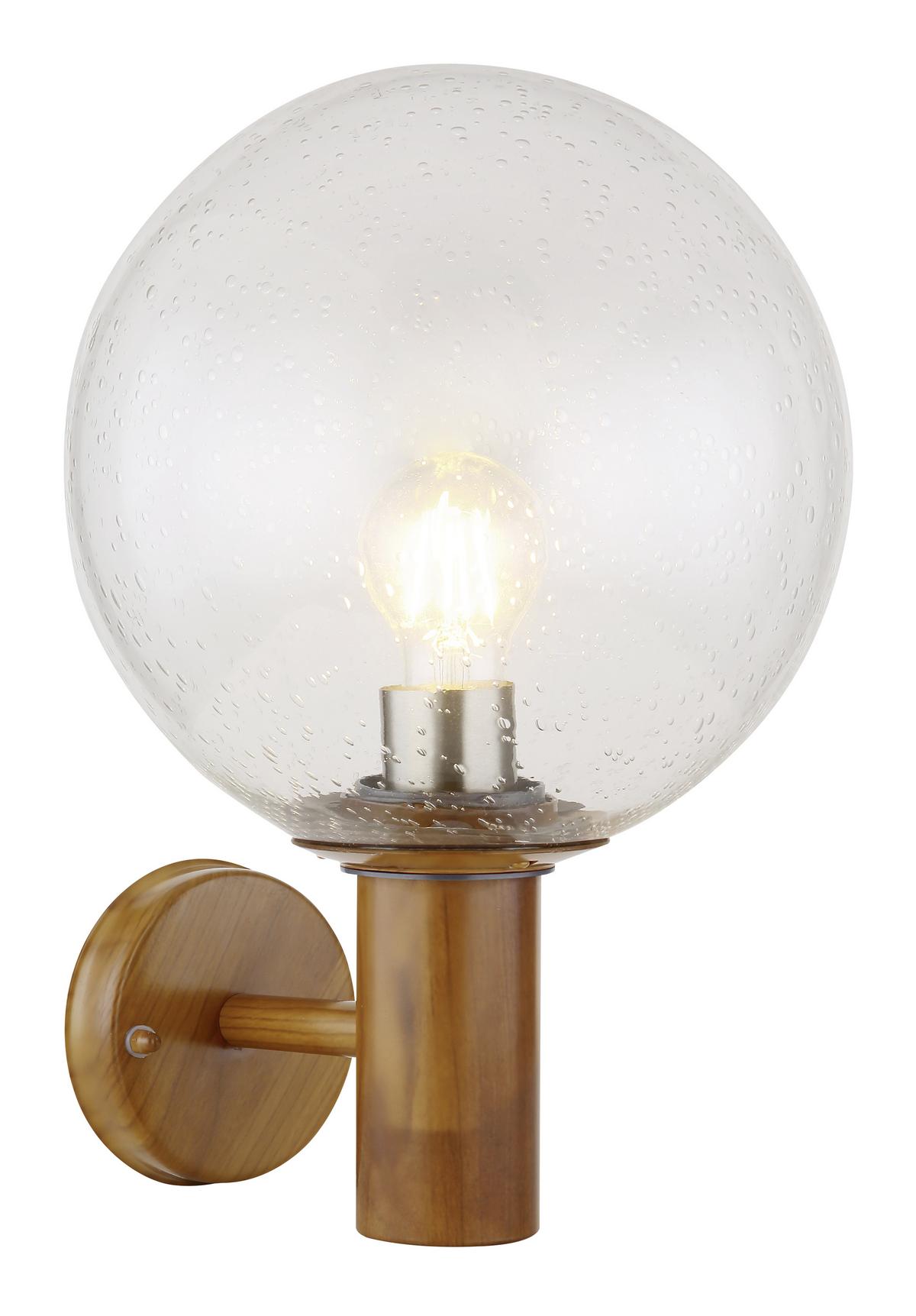 Außenleuchte Ossy in Braun max. 15 Watt - Klar/Braun, Basics, Glas/Metall (25/37cm) - Globo