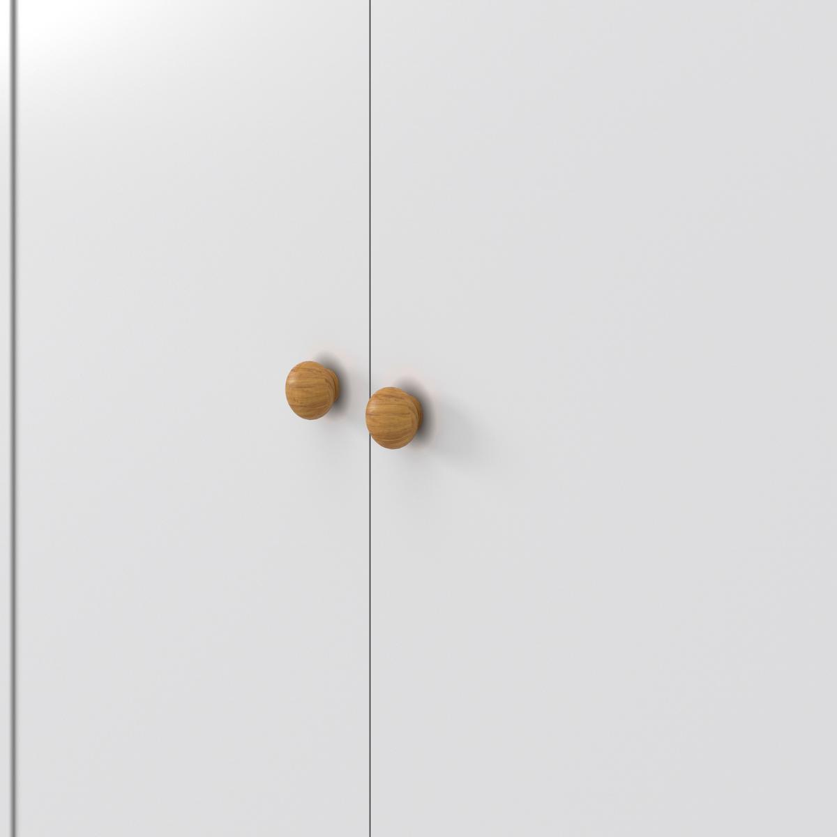 Drehtürenschrank Ludo Weiß ca. 60x180x40 cm - Weiß/Naturfarben, MODERN, Holz/Metall (60/180/40cm) - Bessagi Home