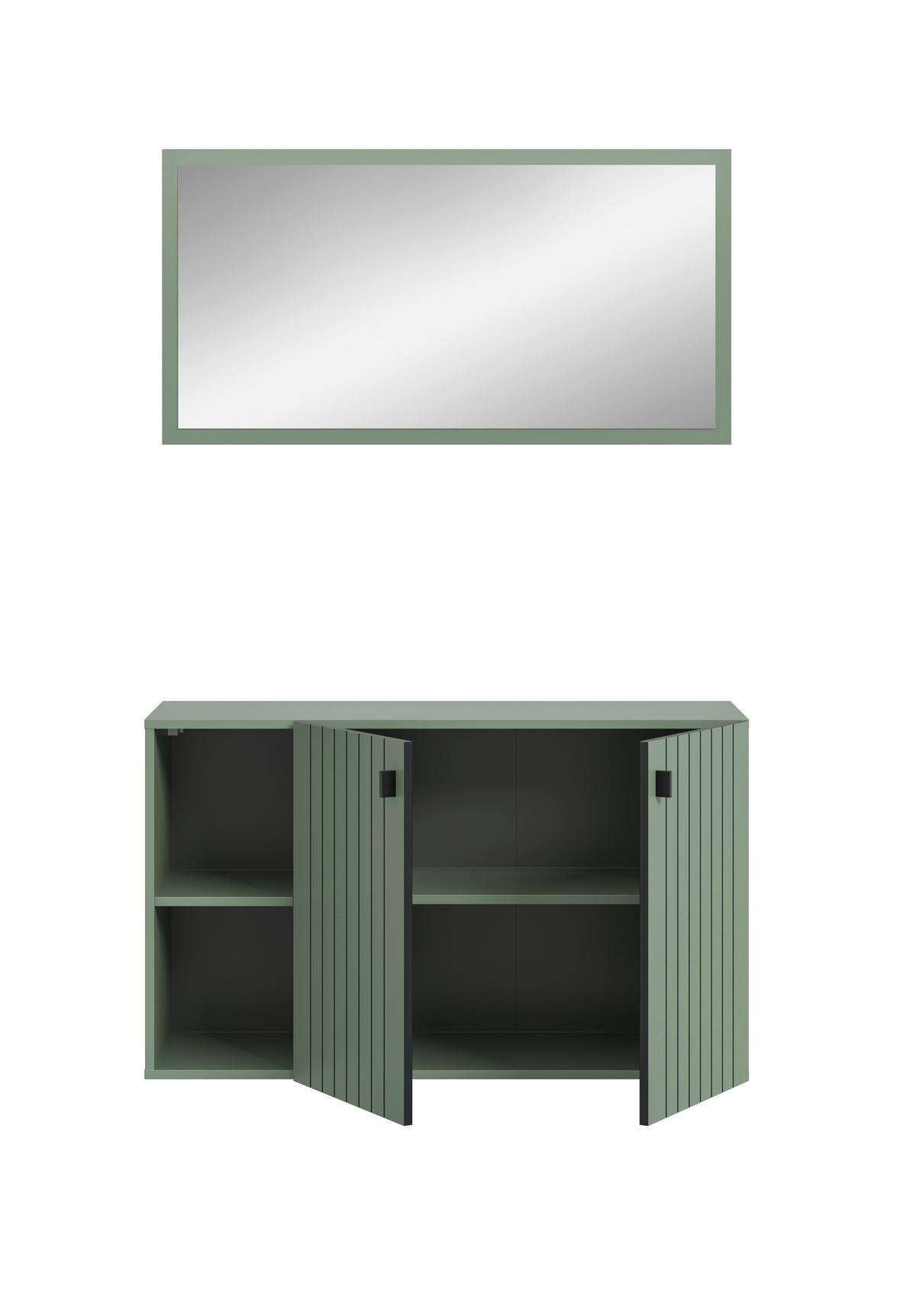 Predsoba Station, Sivozelena, 2-Delna - sivozelena, Design, leseni material (106/192/37cm) - MID.YOU