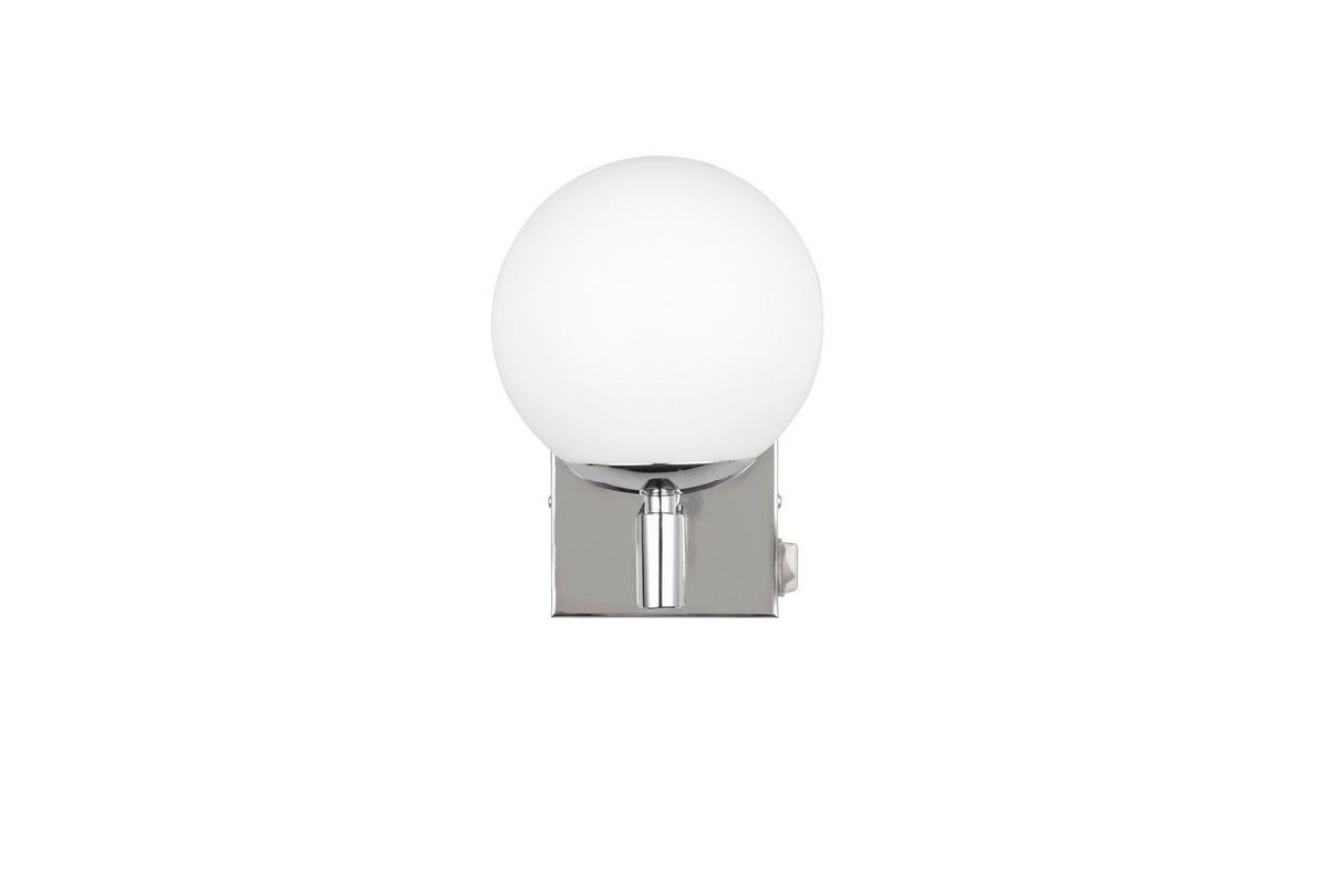 Wandleuchte Kula Weiß/Chromfarben max. 10 Watt - Chromfarben/Weiß, MODERN, Glas/Metall (14/20cm) - Trio Leuchten