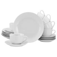 Kaffeeservice Luna Weiß, 18-teilig - Weiß, Basics, Keramik - Creatable