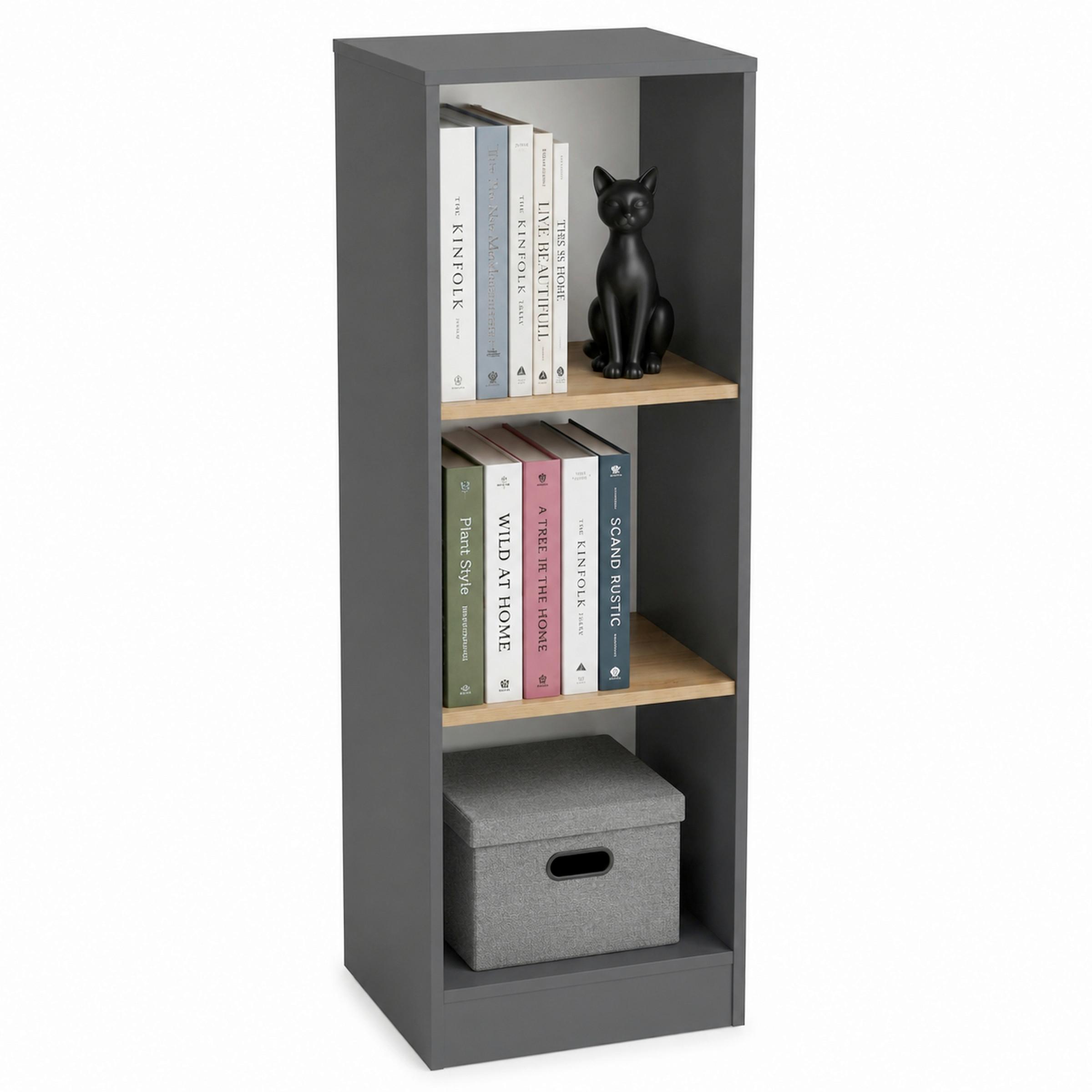 Regal Dilos S Anthrazit/Honigeiche - Honigeiche/Anthrazit, Design, Holzwerkstoff (38/114/30cm) - MID.YOU