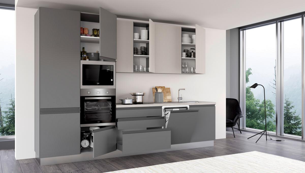 Blok Kuhinja S Aparatima New Helena 330 Dx - siva/kašmir, Konvencionalno, metal/drvo (330/240/60cm) - Mömax