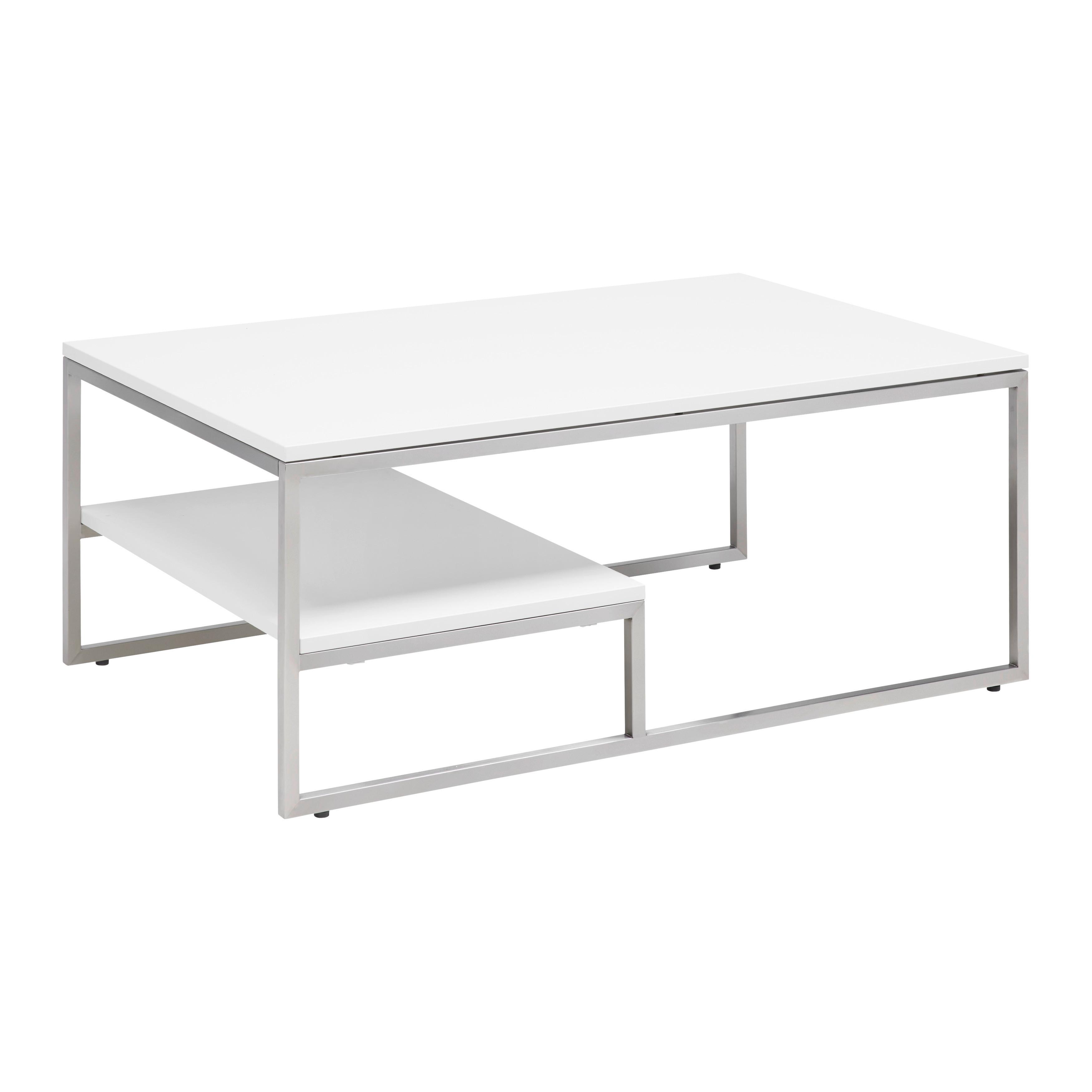 Couchtisch Studio 11 in Polarweiß - MODERN, Holzwerkstoff/Metall (110/43/70cm) - Premium Living