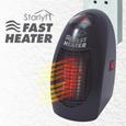 Hősugárzó Fast Heater - Fekete, Műanyag (15/19/11cm) Hősugárzó Fast Heater - Fekete, Műanyag (15/19/11cm)