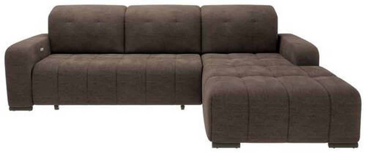 Wohnlandschaft Vicari Dunkelbraun Mikrofaser - Dunkelbraun/Schwarz, MODERN, Textil/Metall (185/292cm) - Livetastic