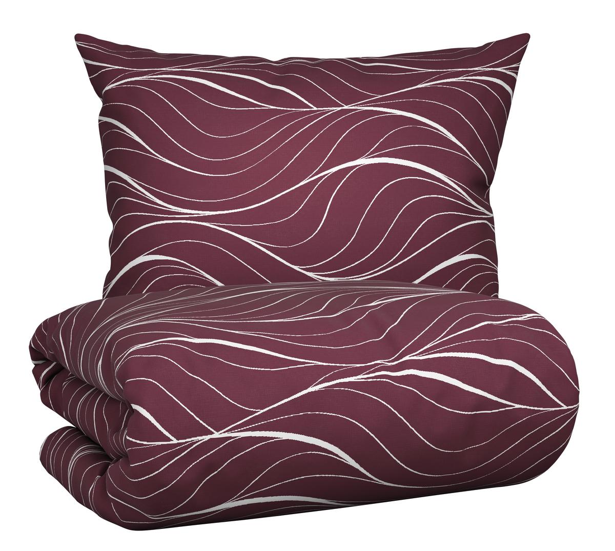 Bettwäscheset Waves - Beere, Textil (160/210cm) - Modern Living