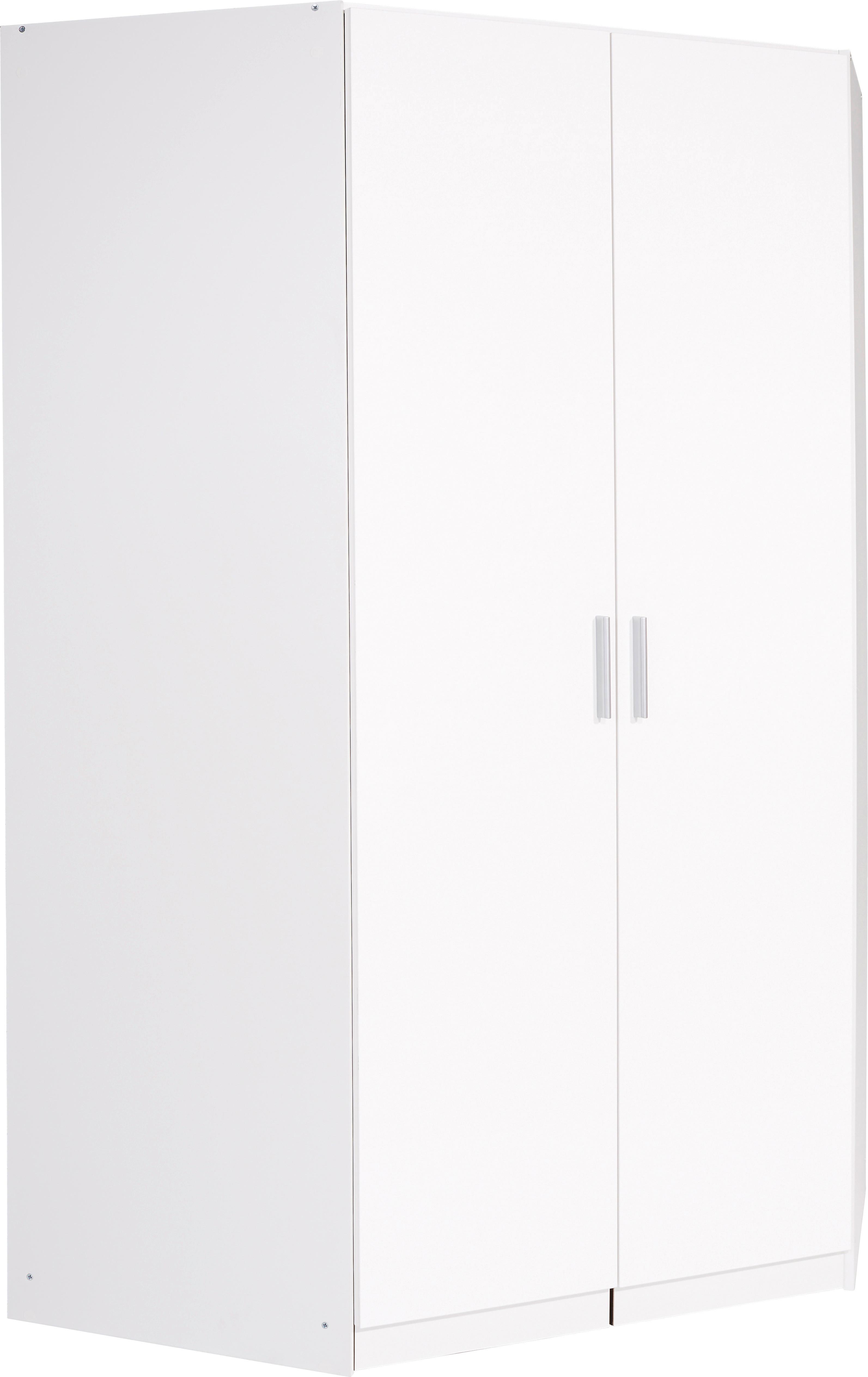 Dulap pe colț Celle - alb/alb lucios intens, Modern, material pe bază de lemn (117/197/117cm)